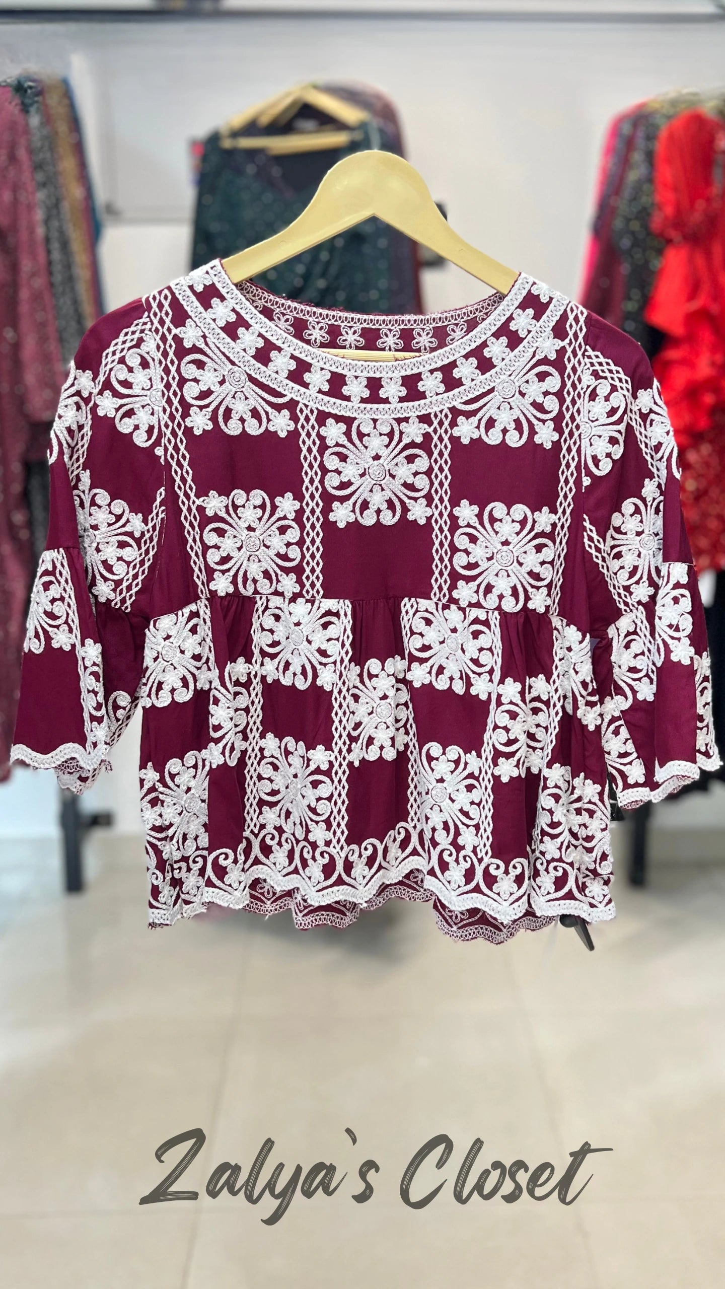 Top with Embroidered Detailing image 15