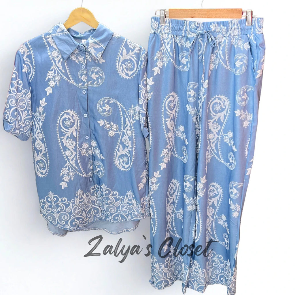 Imported Printed Co-ord Set With Belt image 2