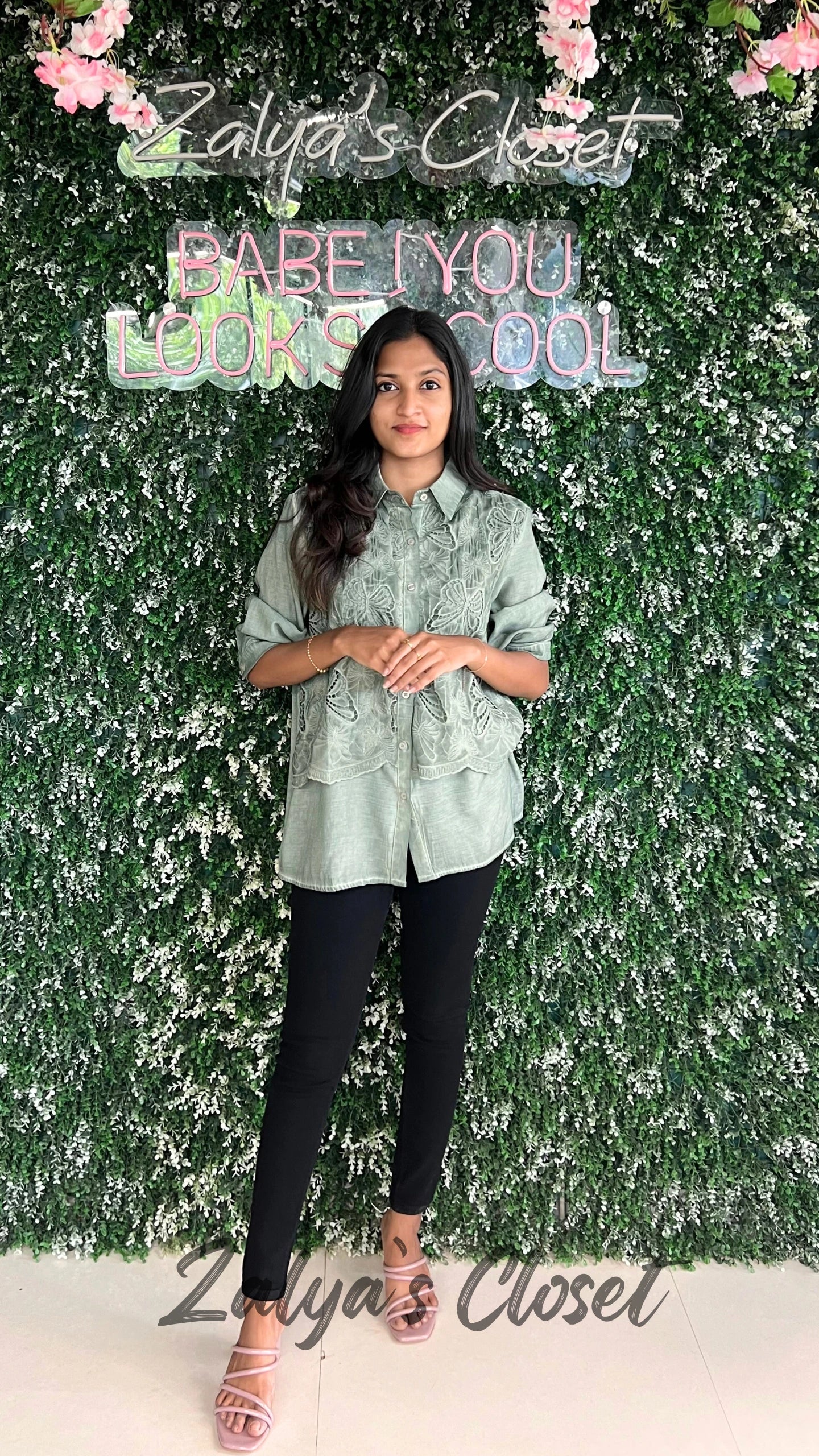 Imported Double Layer Acid Wash Shirt - Green image