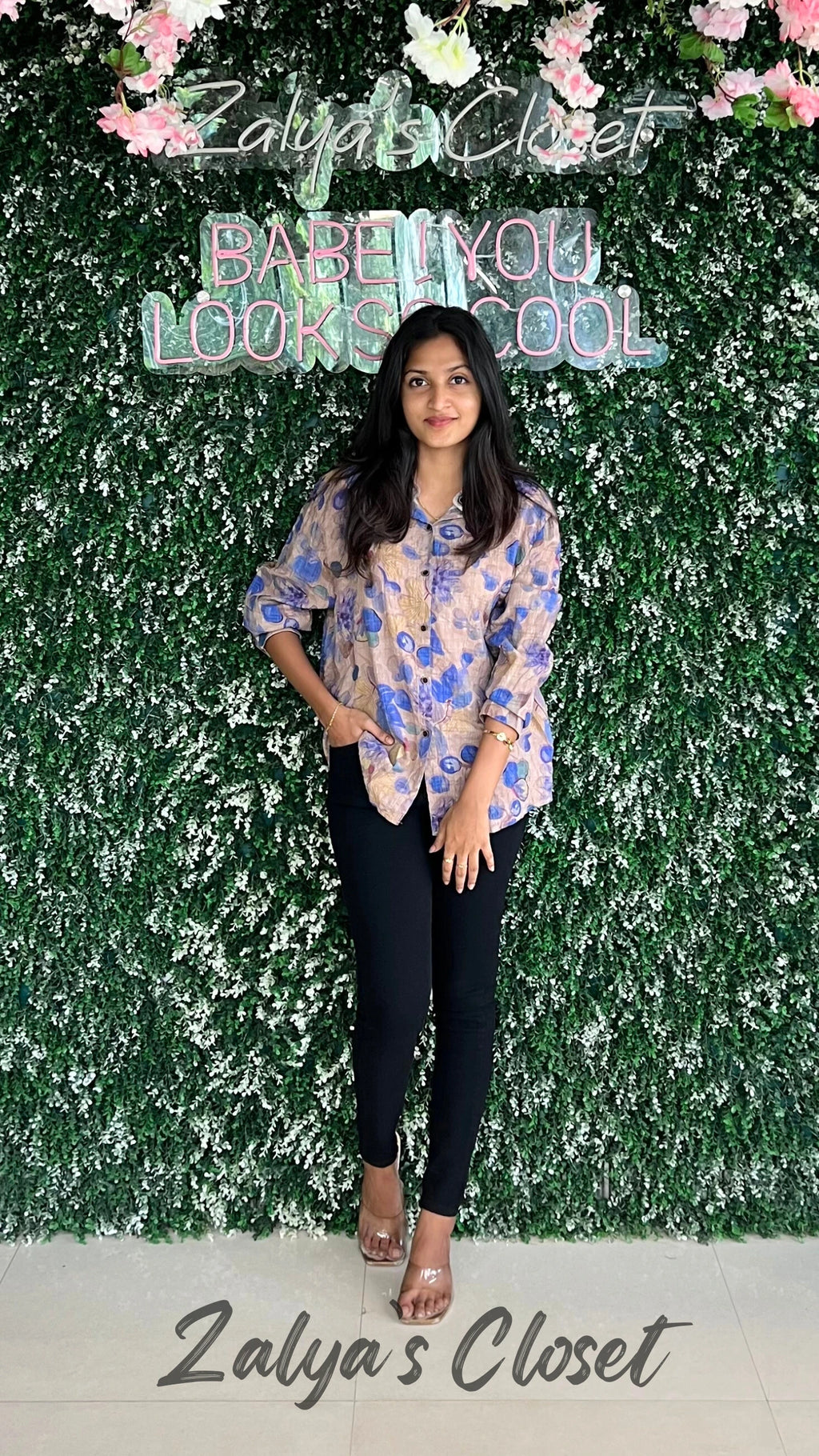 Imported Floral Printed Soft Shirts - Blue image