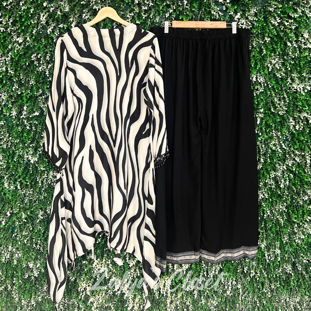 Animal Printed work on neck Co-ord set