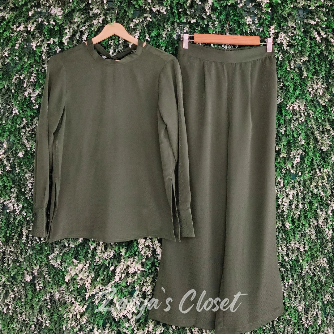 Back Tie-up Satin Co-ord Set