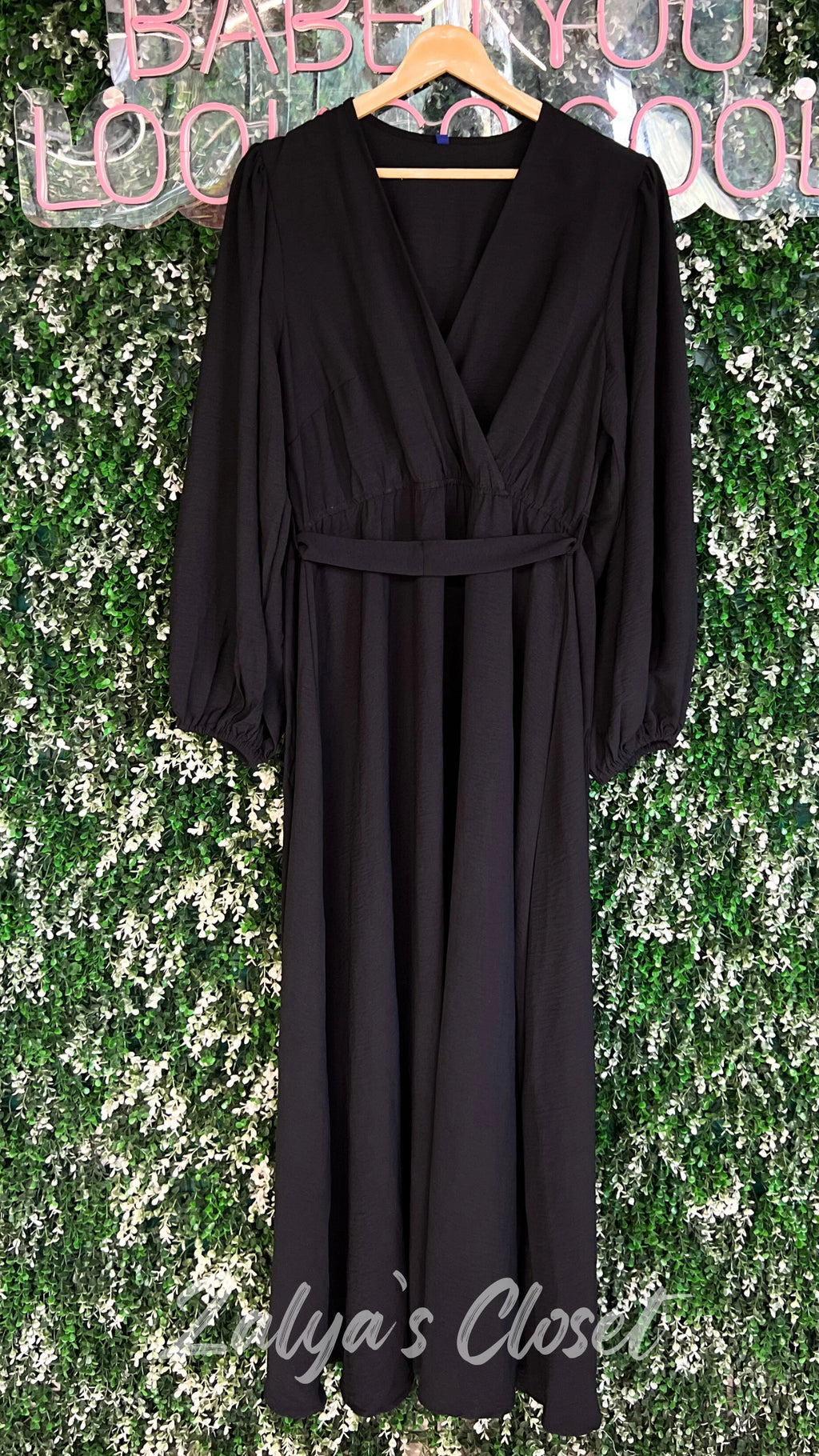 Black Regular Fit Solid Dress