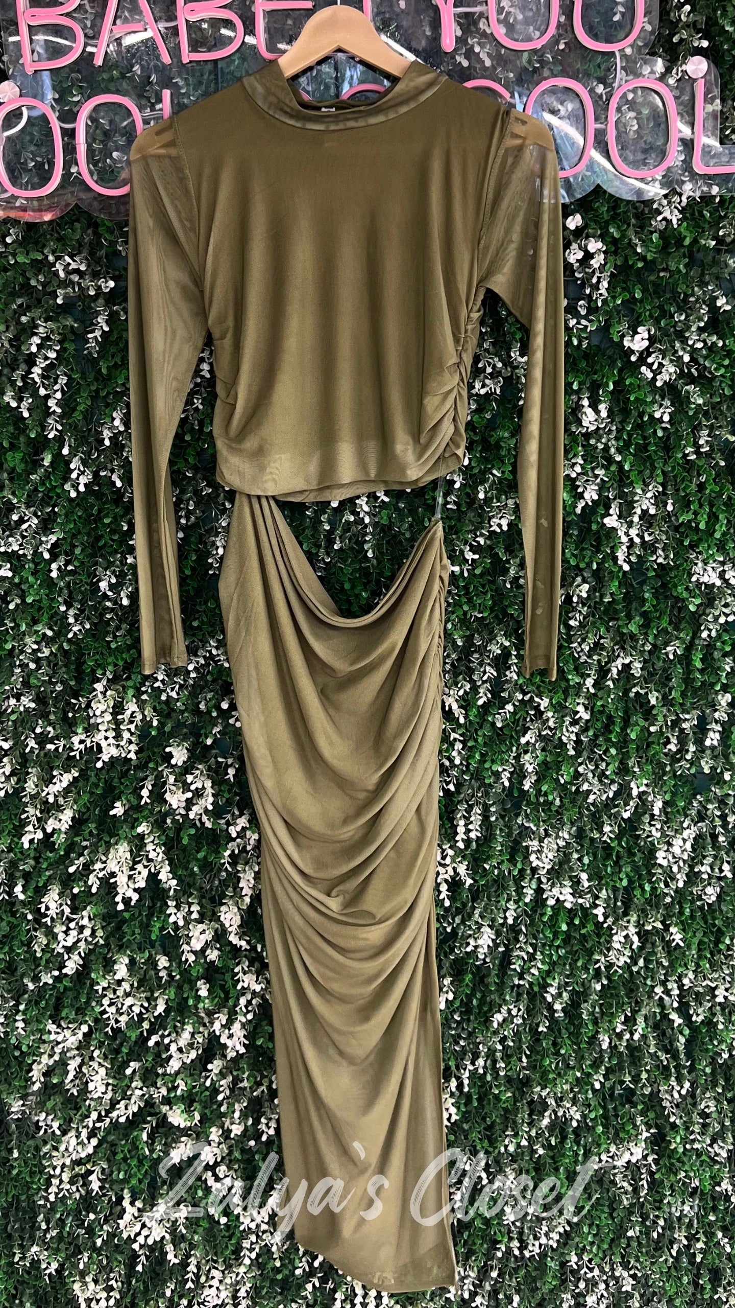 Bodycon Dress with Side Cut