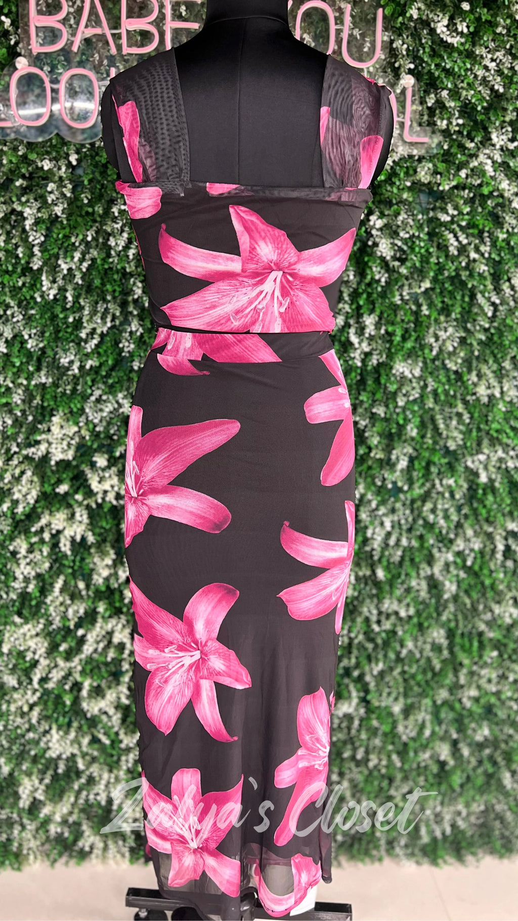 Bodycon Top and Skirt Set Printed