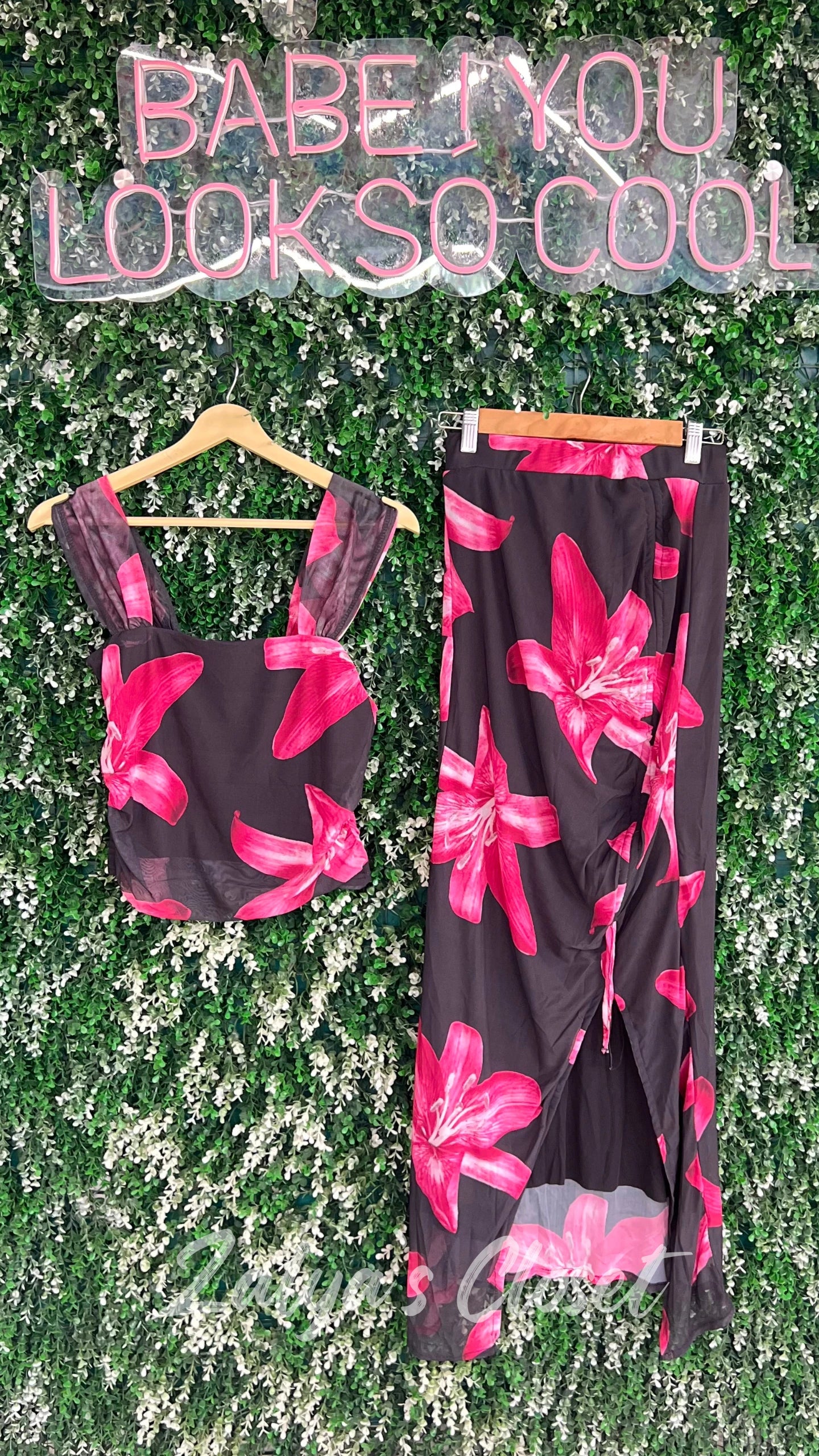 Bodycon Top and Skirt Set Printed