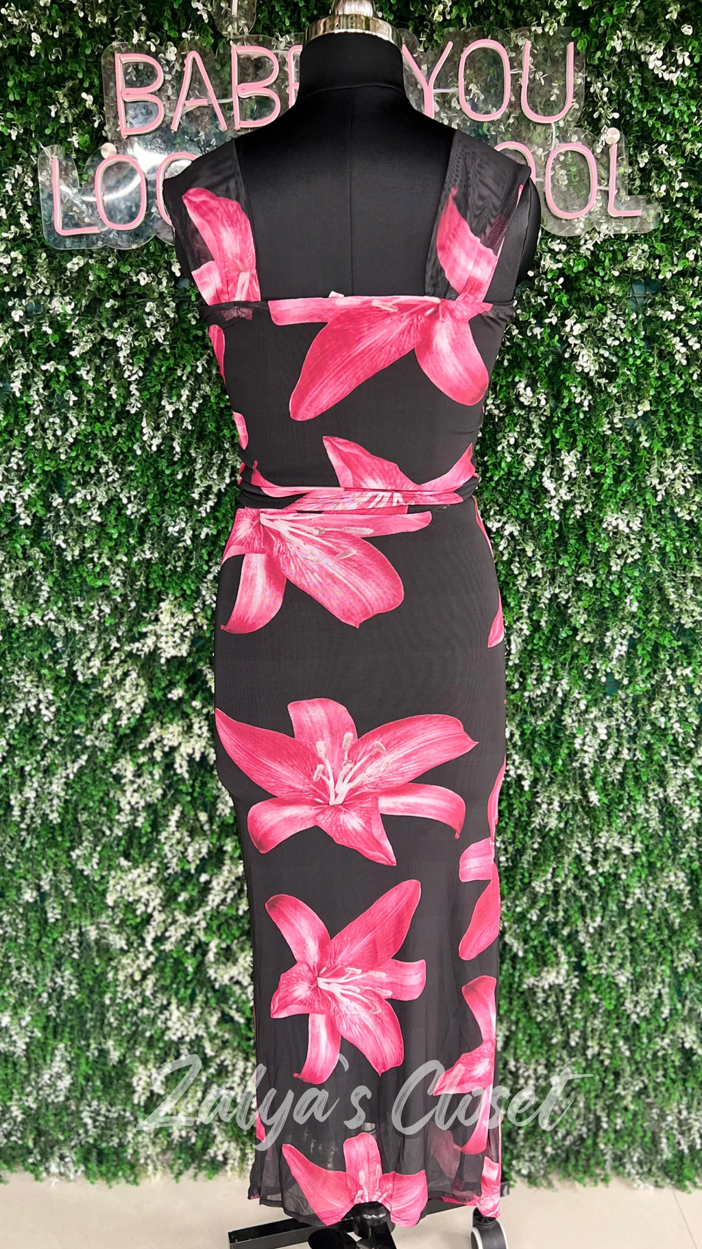 Bodycon Top and Skirt Set Printed