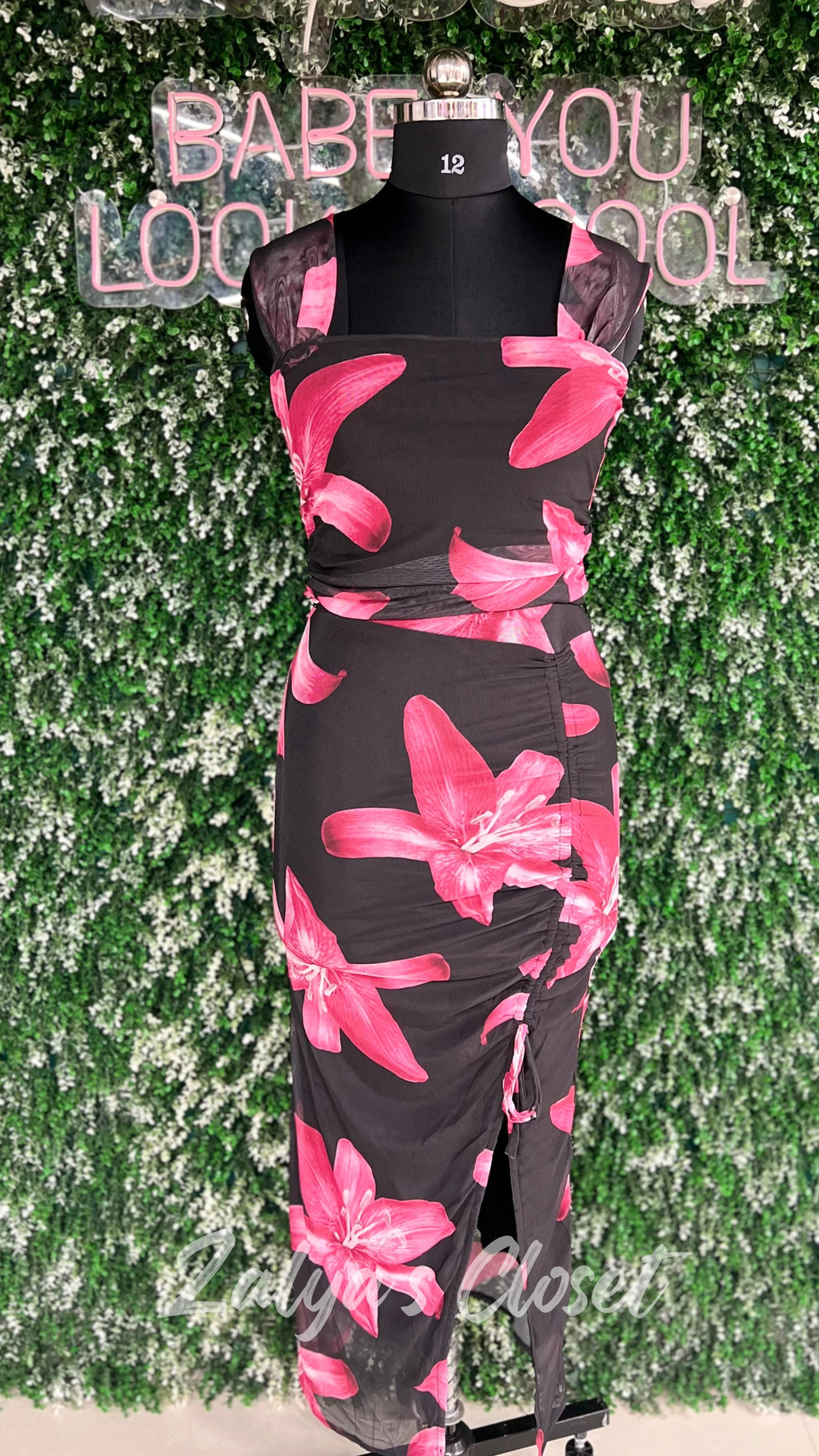 Bodycon Top and Skirt Set Printed