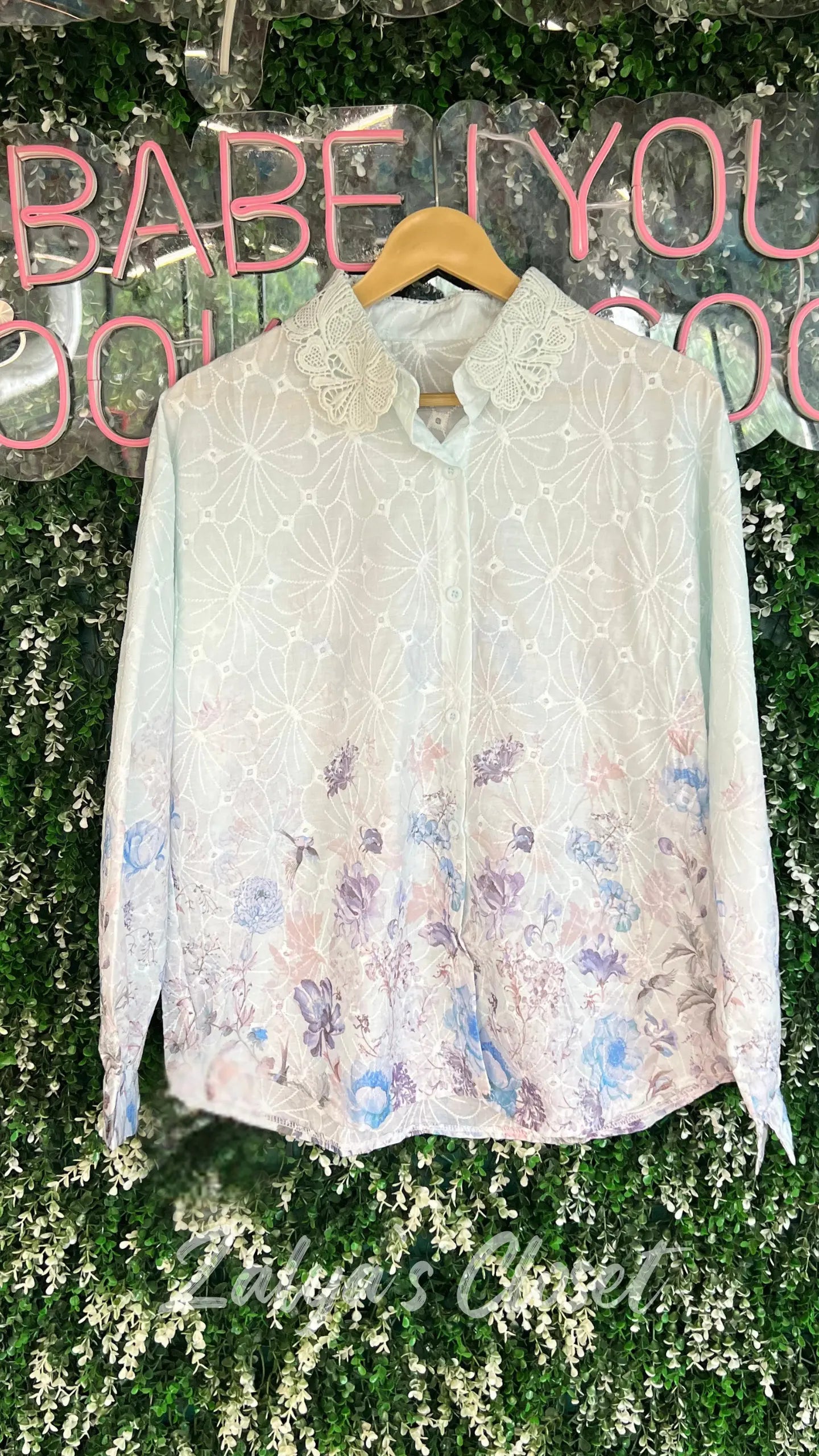 Bottom Printed Embroidered Shirts