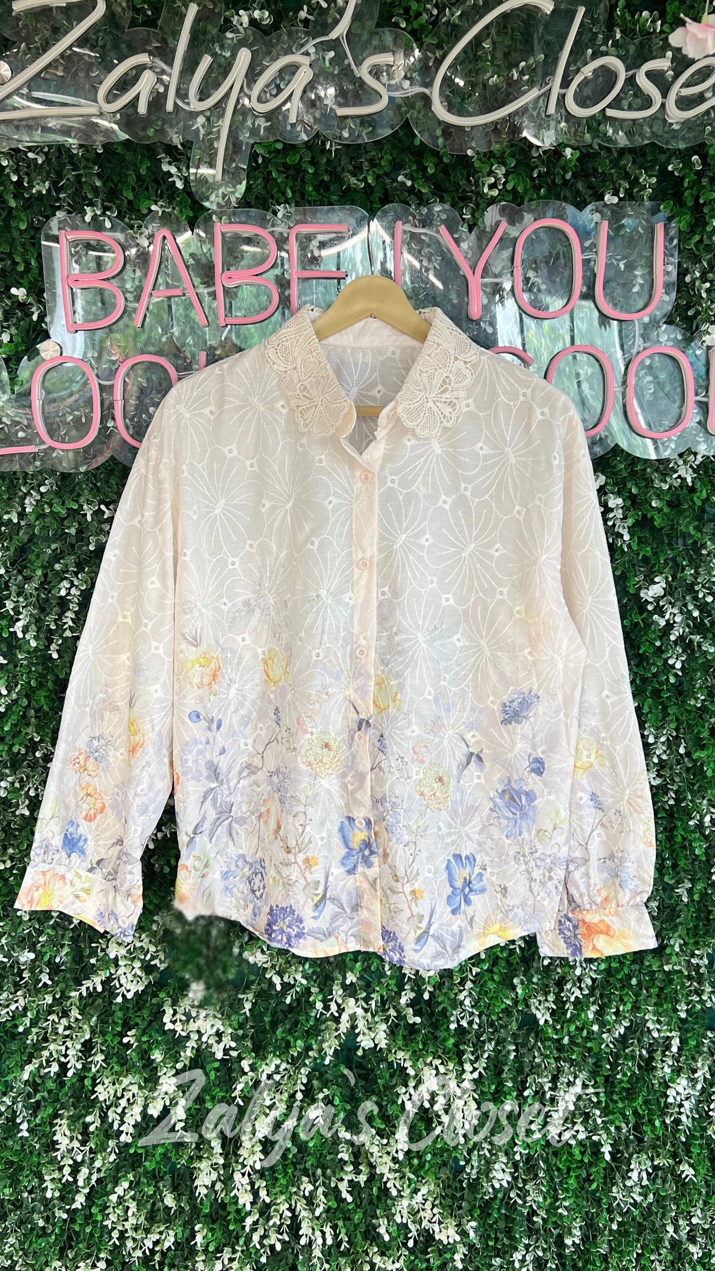 Bottom Printed Embroidered Shirts