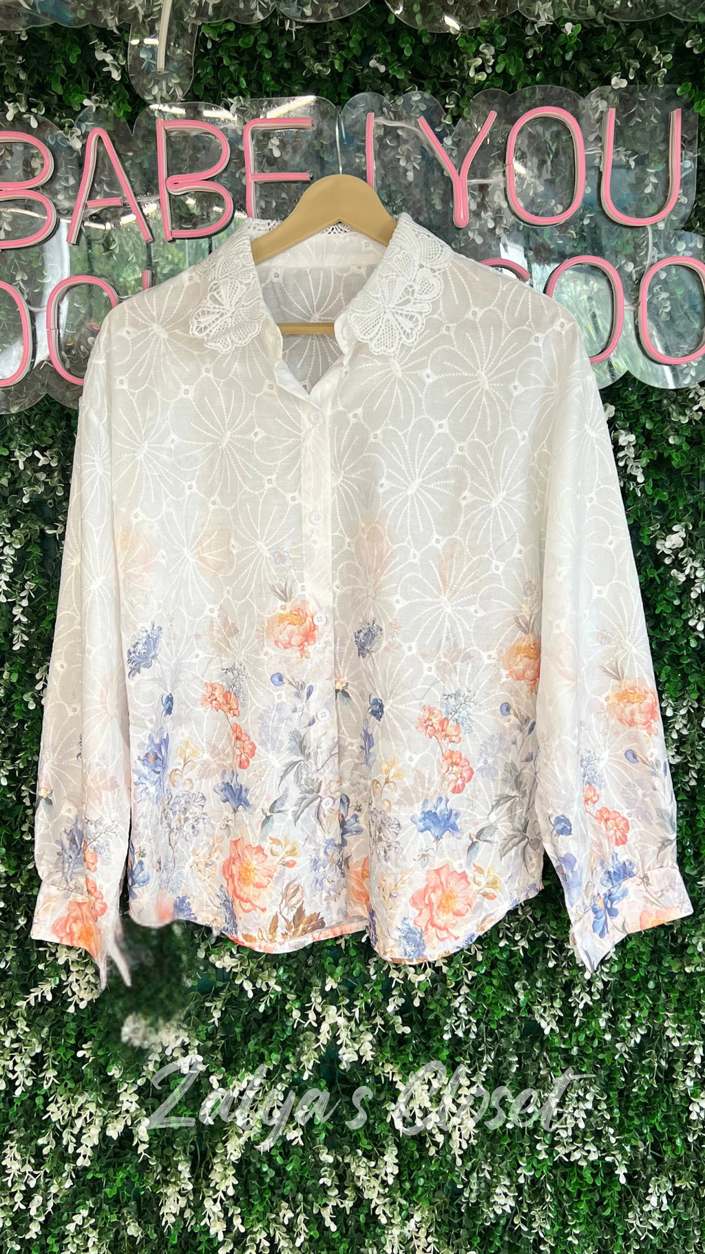 Bottom Printed Embroidered Shirts