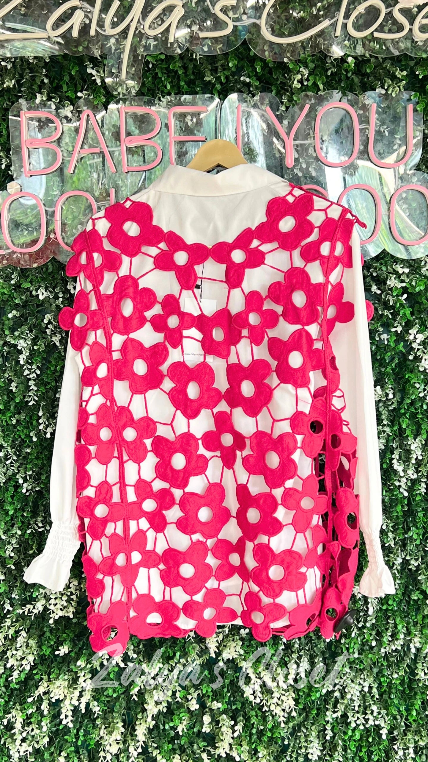 Crochet Top with Inner White Shirt