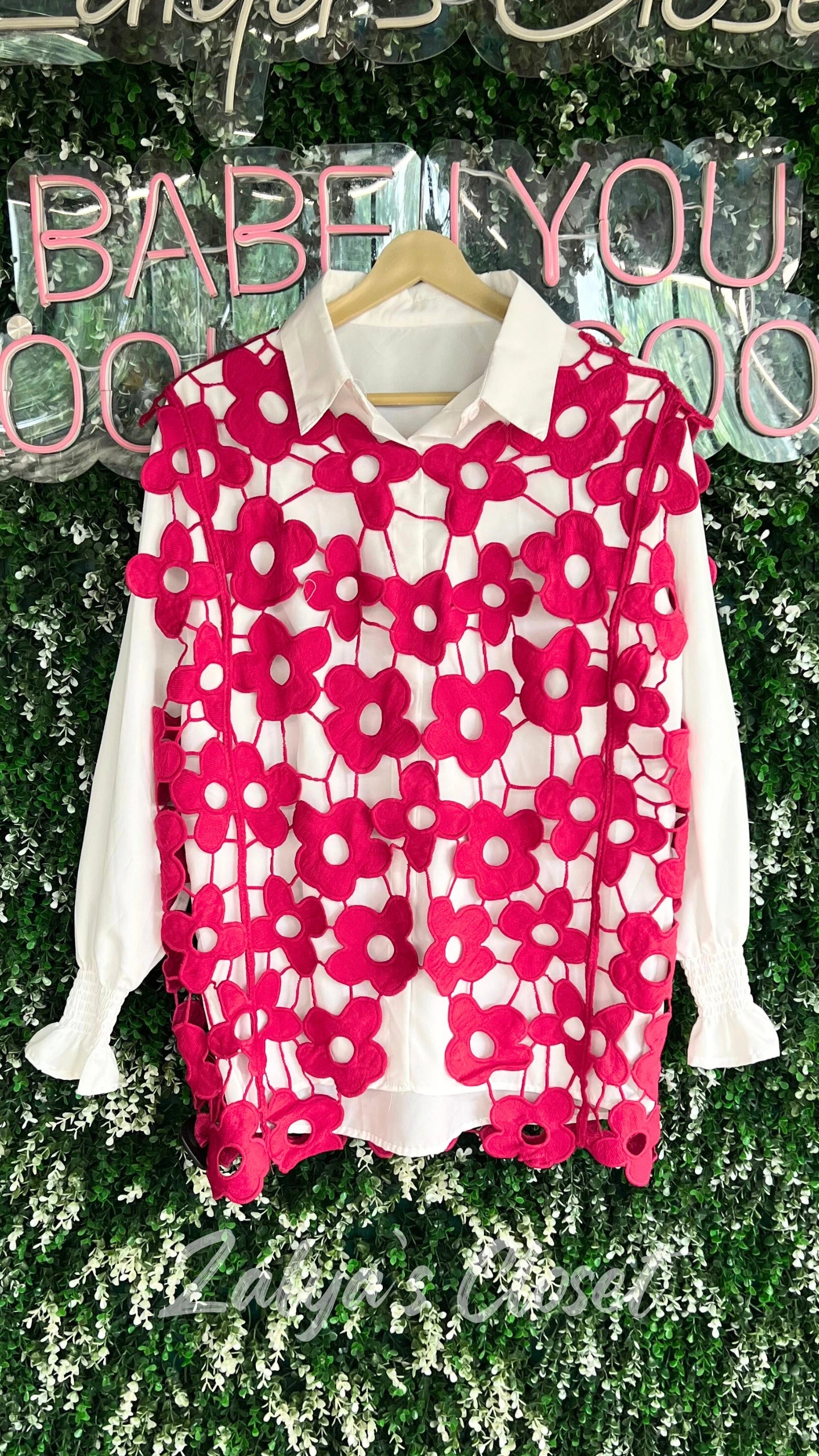 Crochet Top with Inner White Shirt