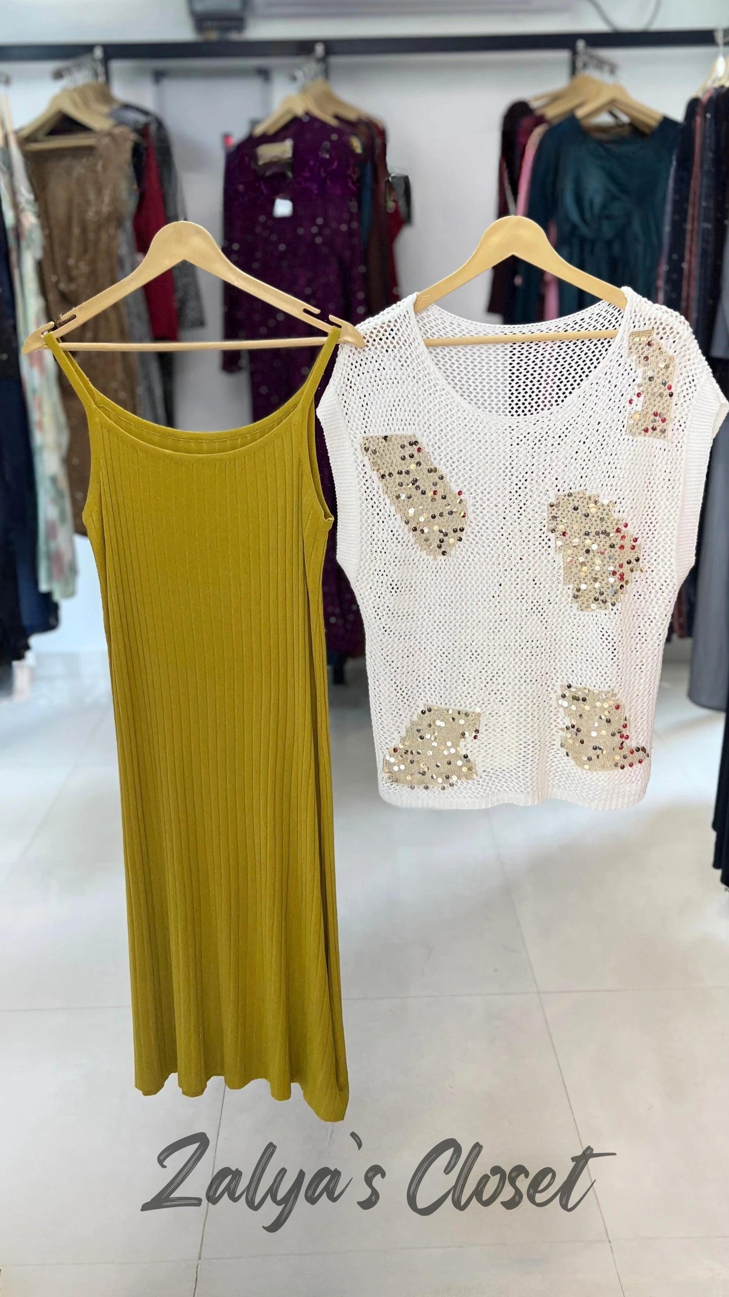 Crochet Work Shrug with Slip Dress