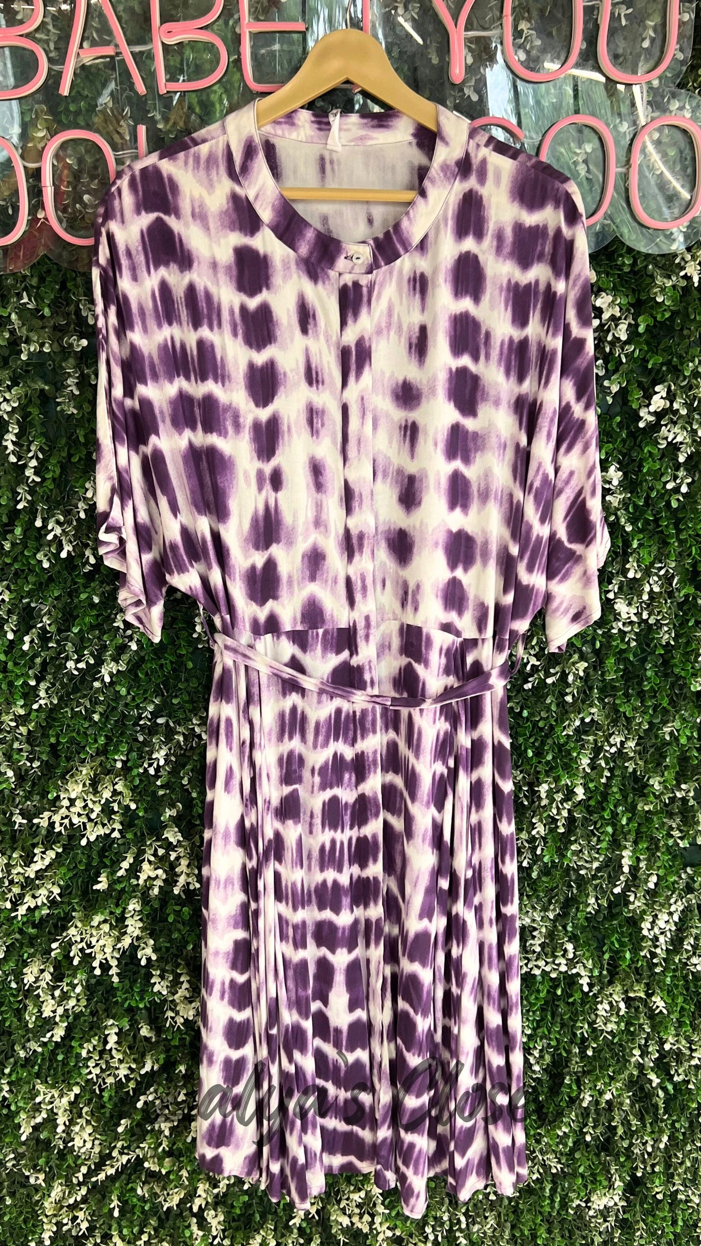 Tie and Dye Button Down Dress