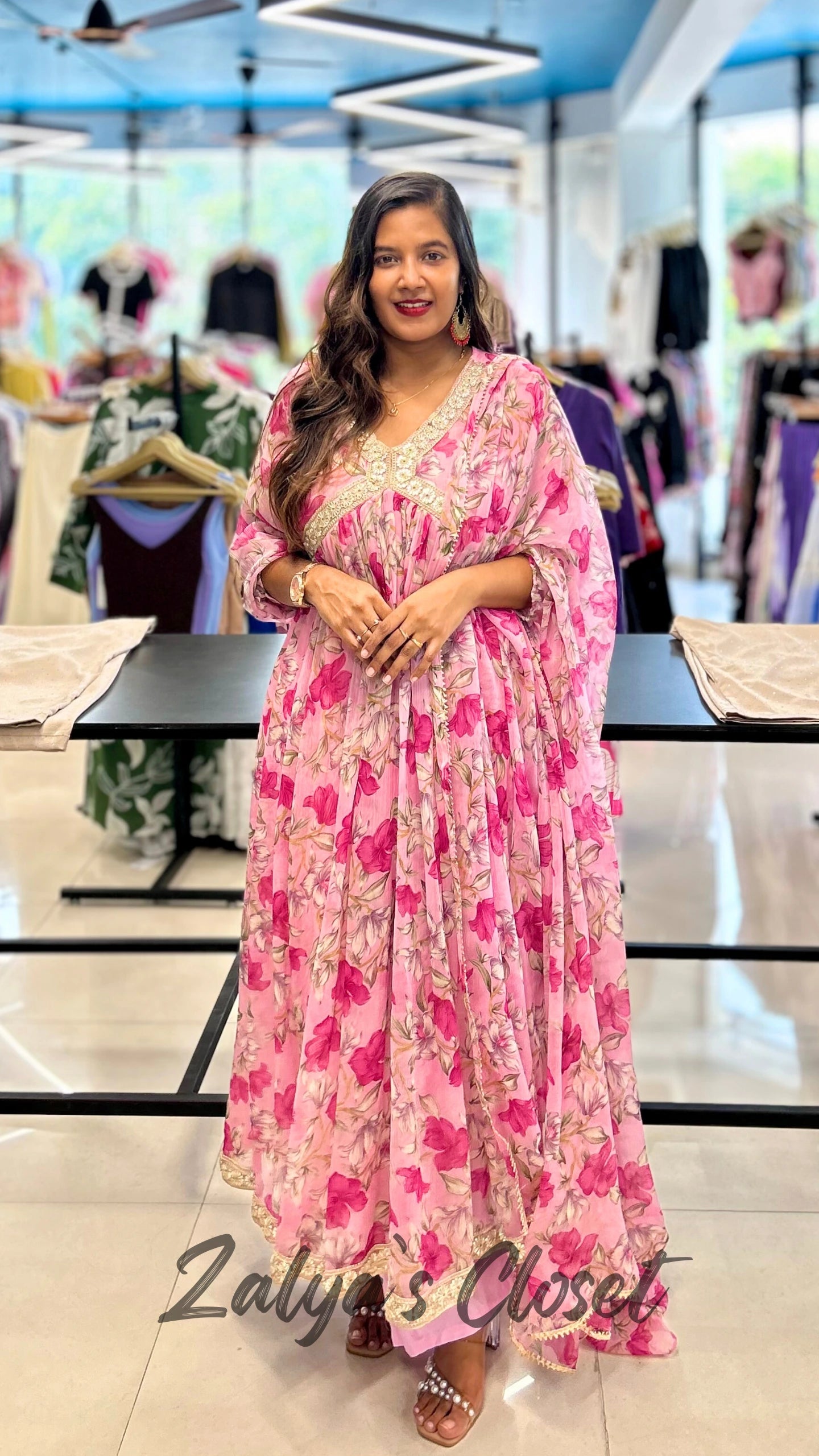 Floral Printed Anarkali Suit