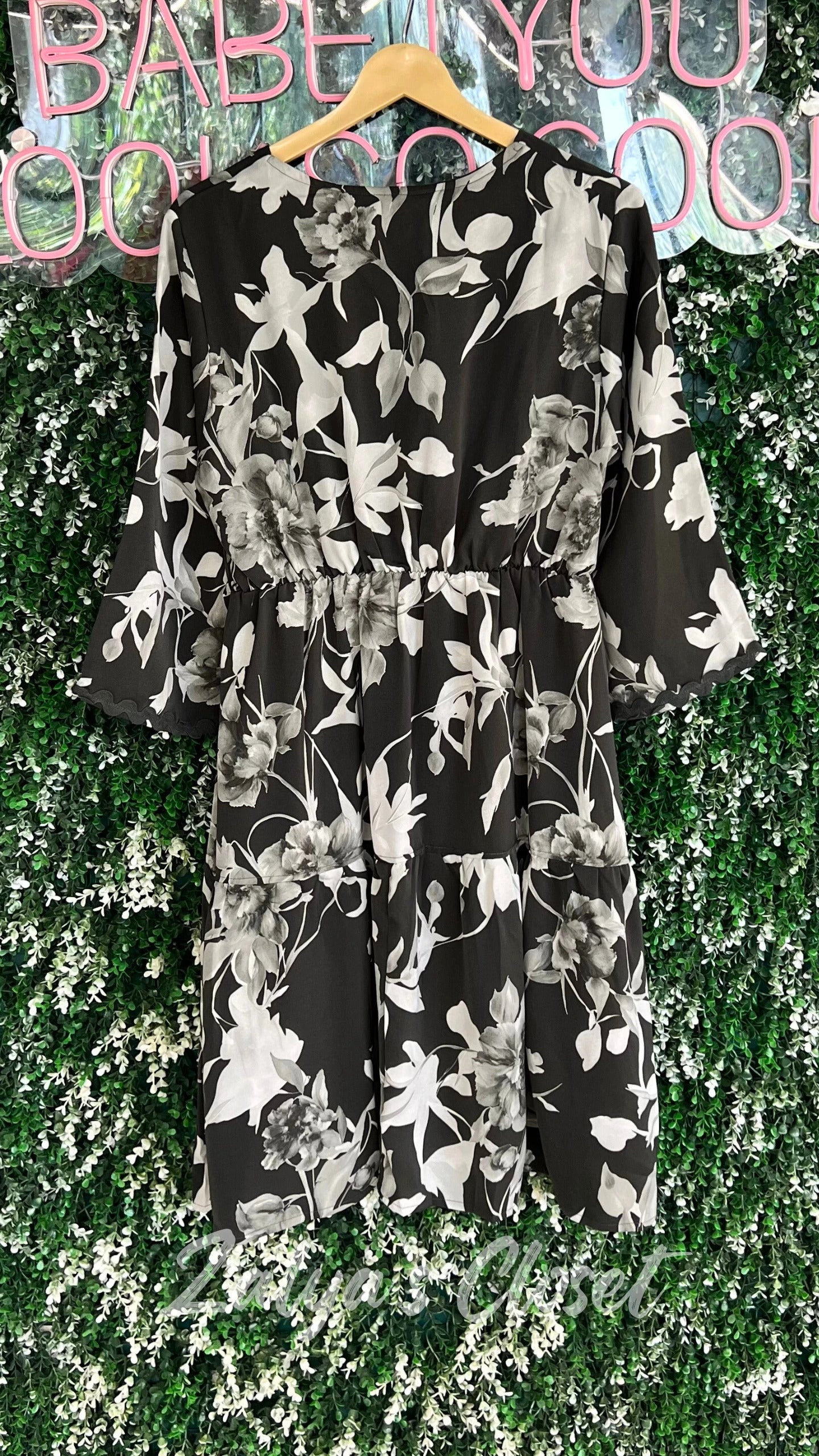 Floral Printed Knee Length Dress