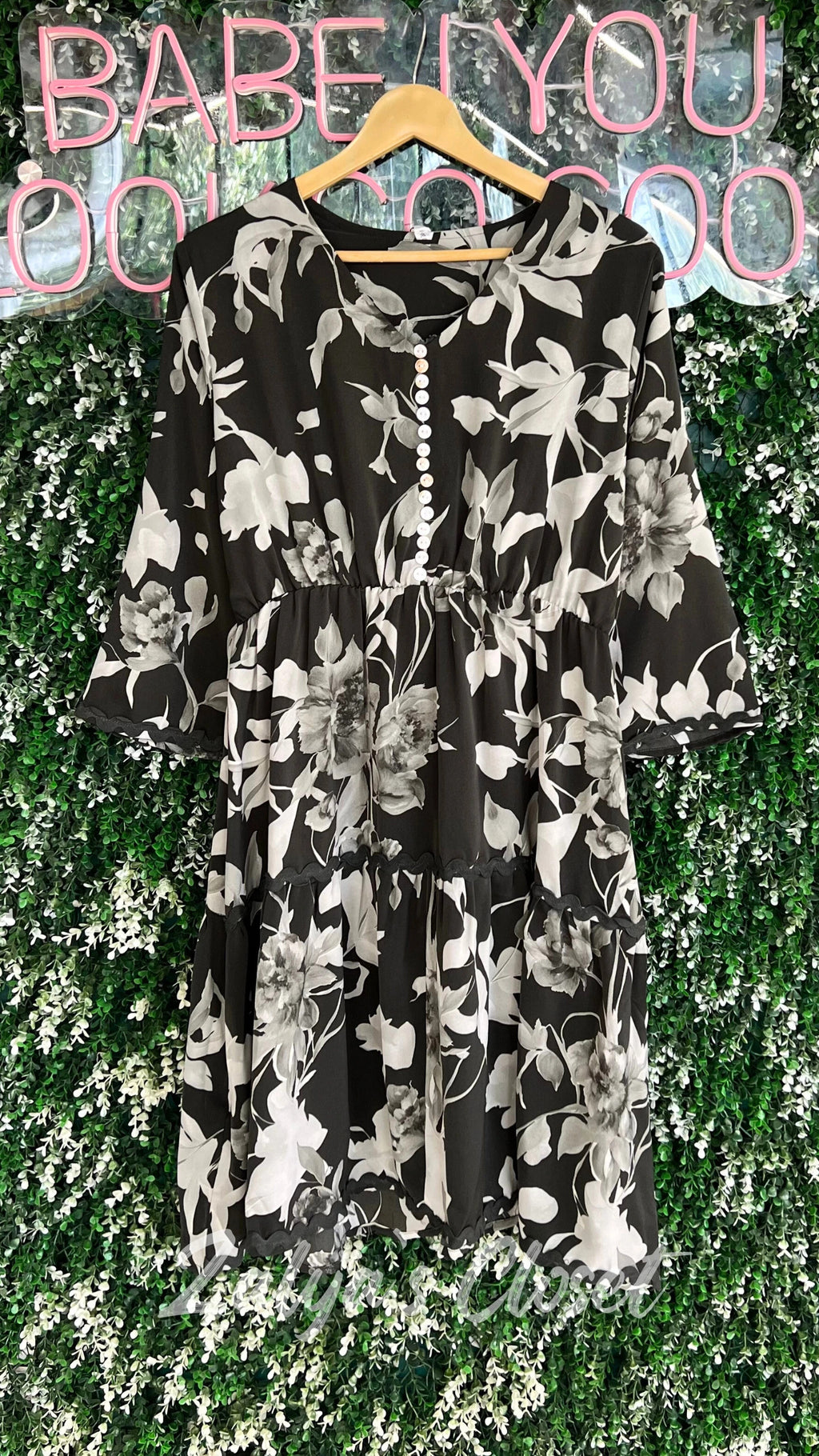 Floral Printed Knee Length Dress