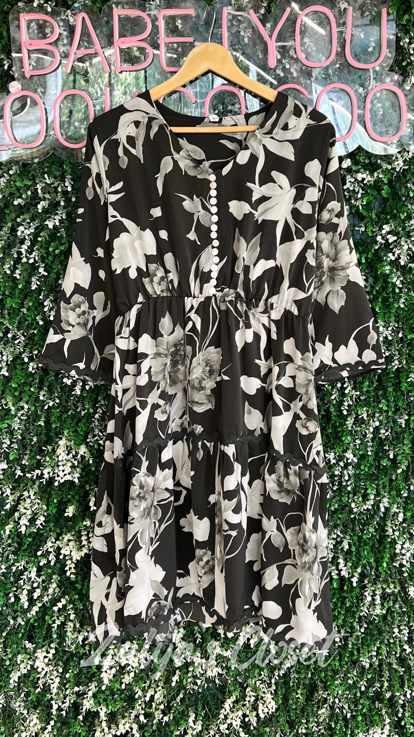 Floral Printed Knee Length Dress