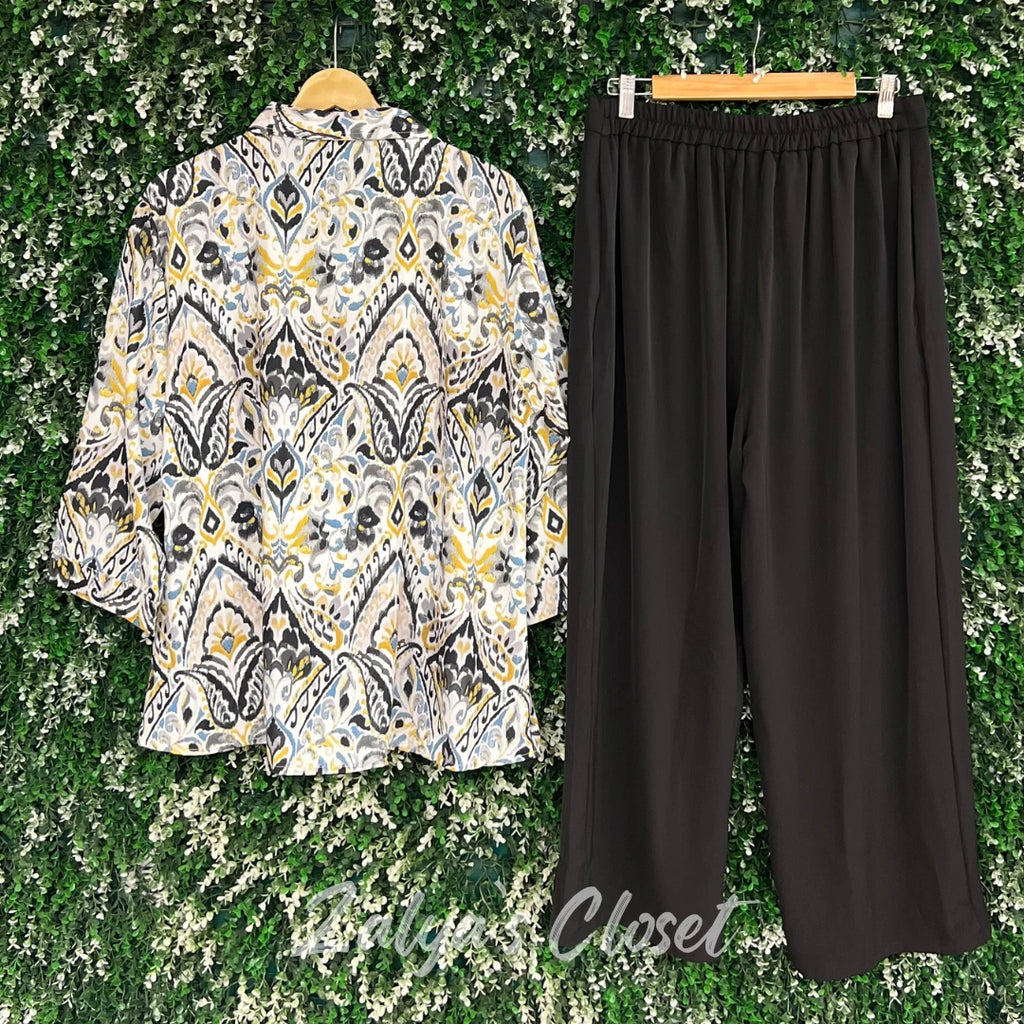 Floral printed shirt with solid Pant Co-ord set