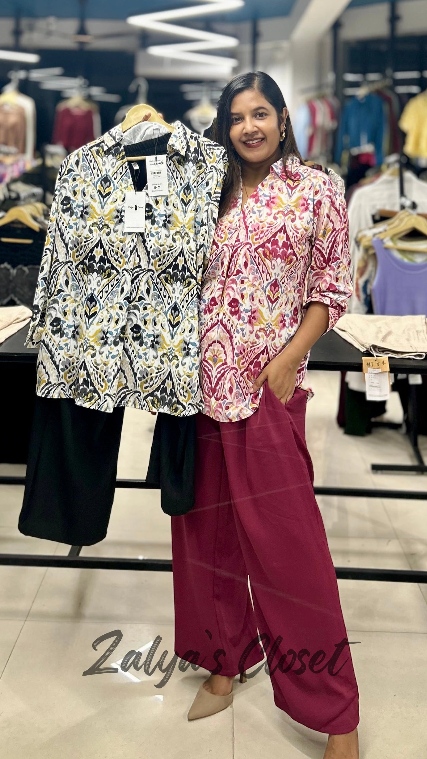 Floral printed shirt with solid Pant Co-ord set