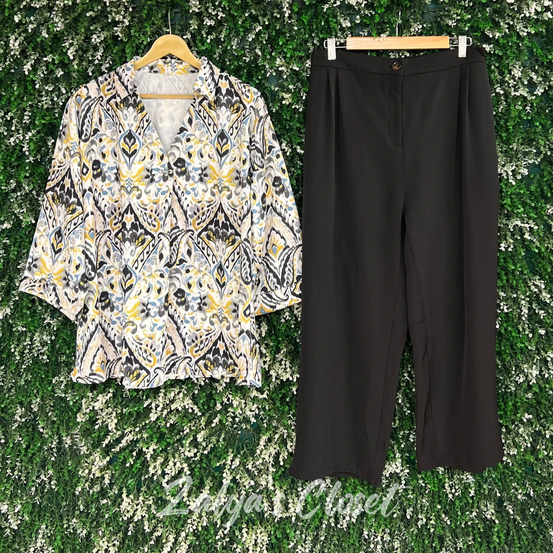 Floral printed shirt with solid Pant Co-ord set
