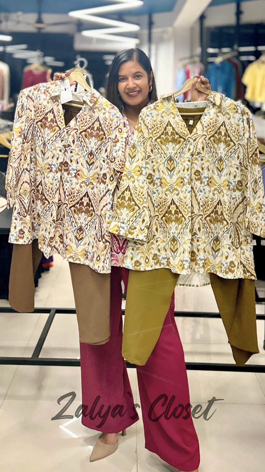 Floral printed shirt with solid Pant Co-ord set