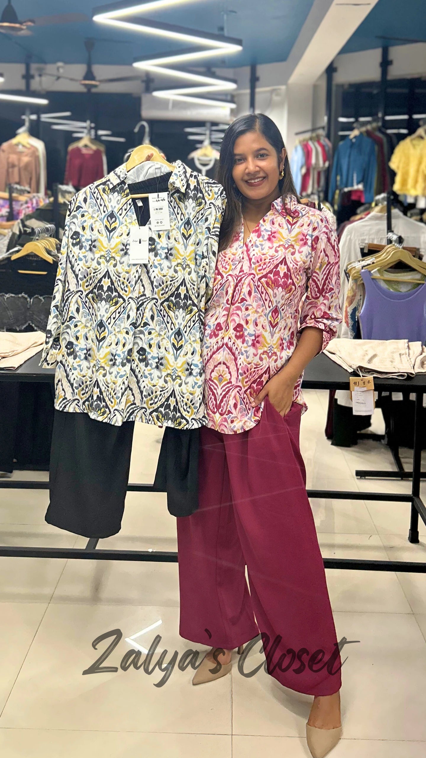 Floral printed shirt with solid Pant Co-ord set