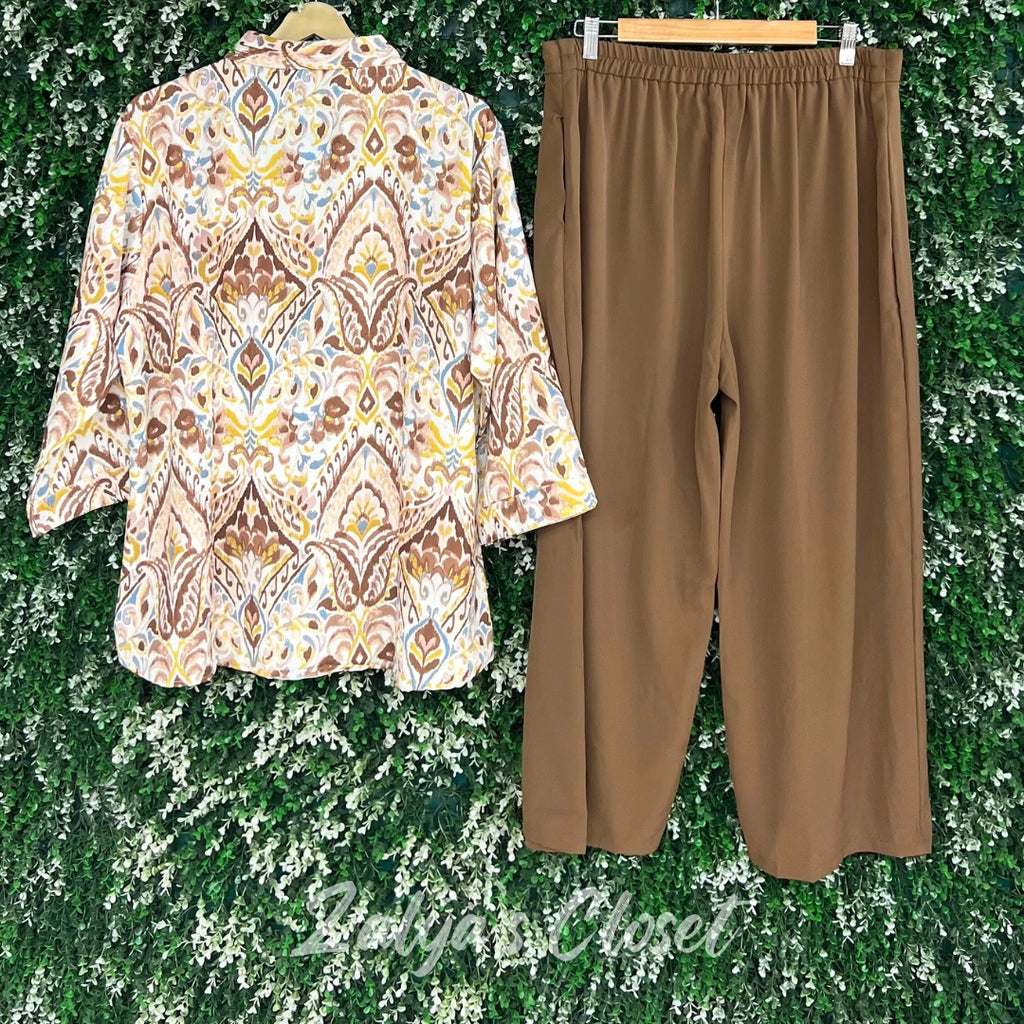 Floral printed shirt with solid Pant Co-ord set