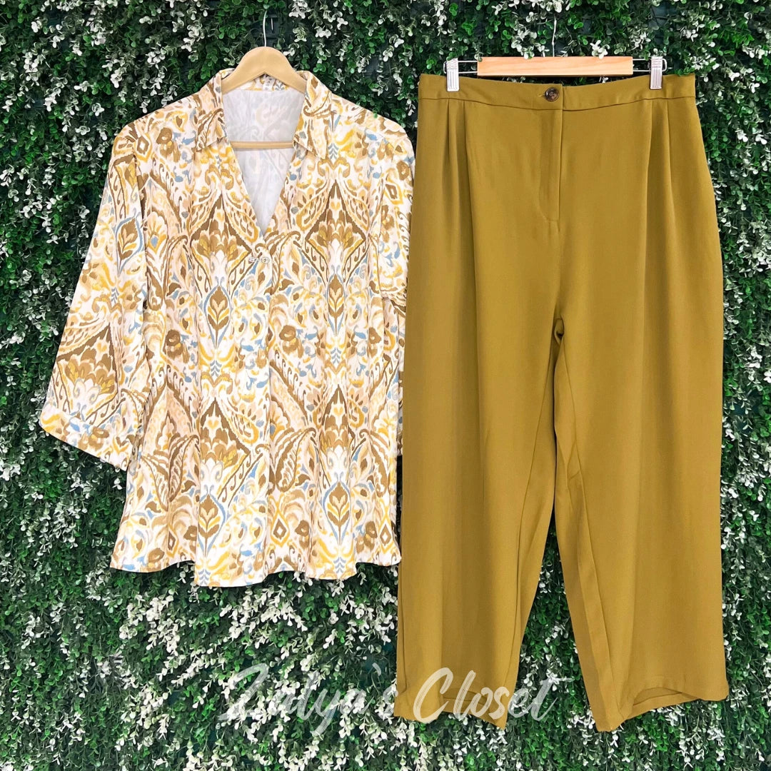 Floral printed shirt with solid Pant Co-ord set