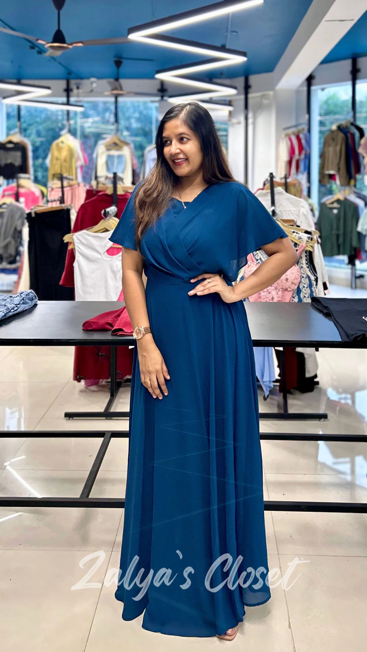 Flutter Sleeves Long Gown