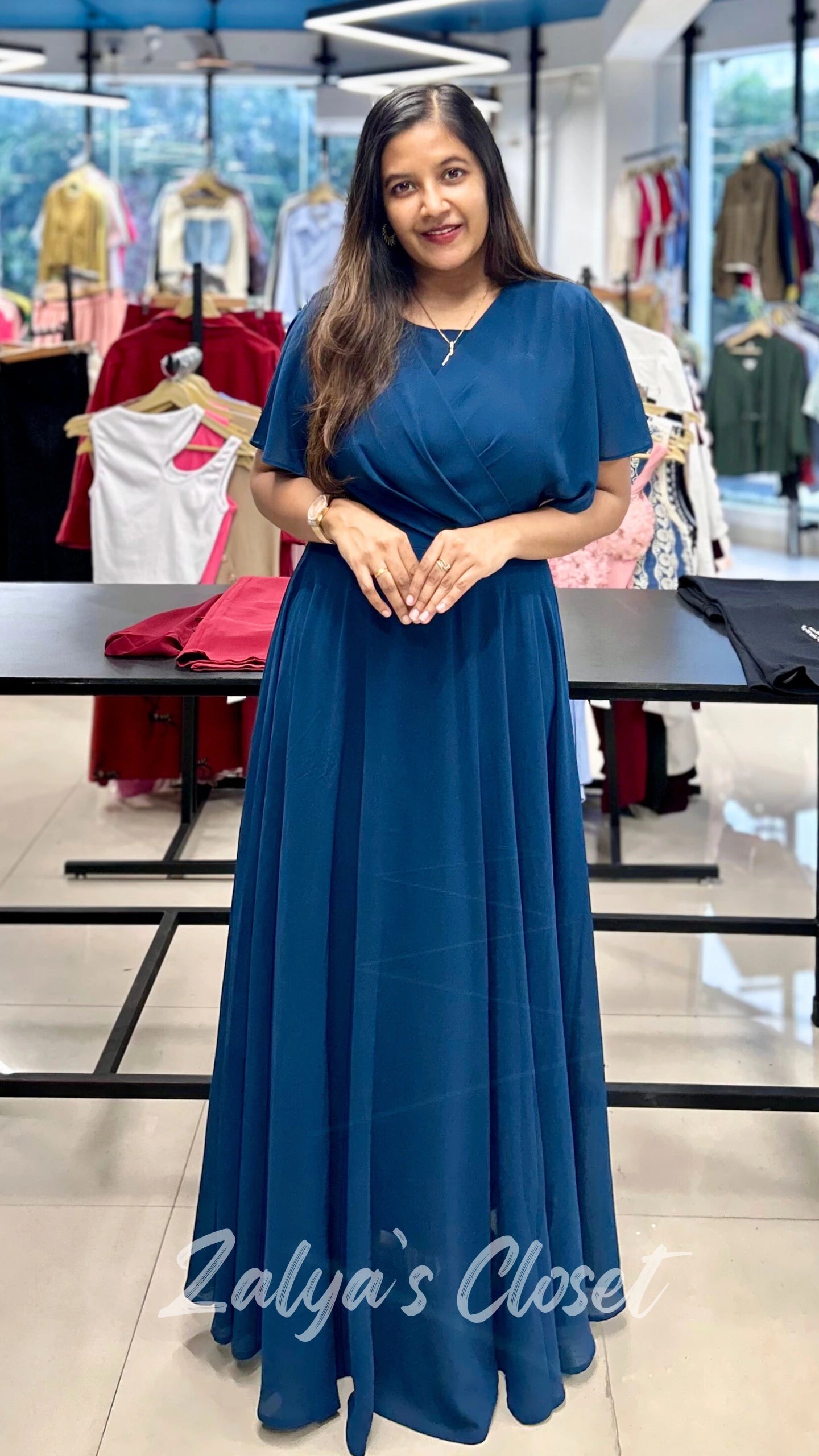 Flutter Sleeves Long Gown