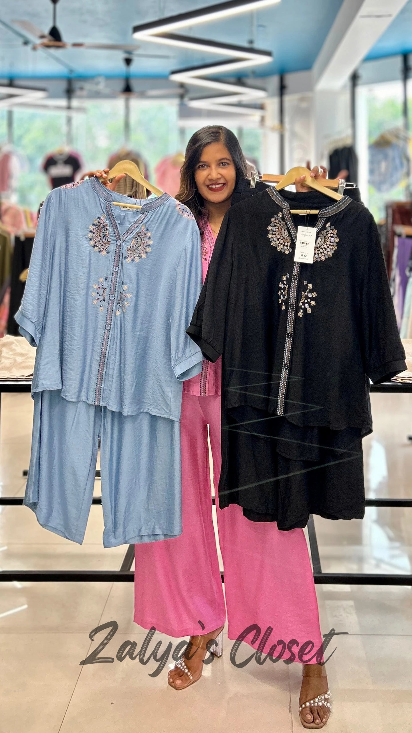 Front Embroidered Top and Pant Co-ord Set