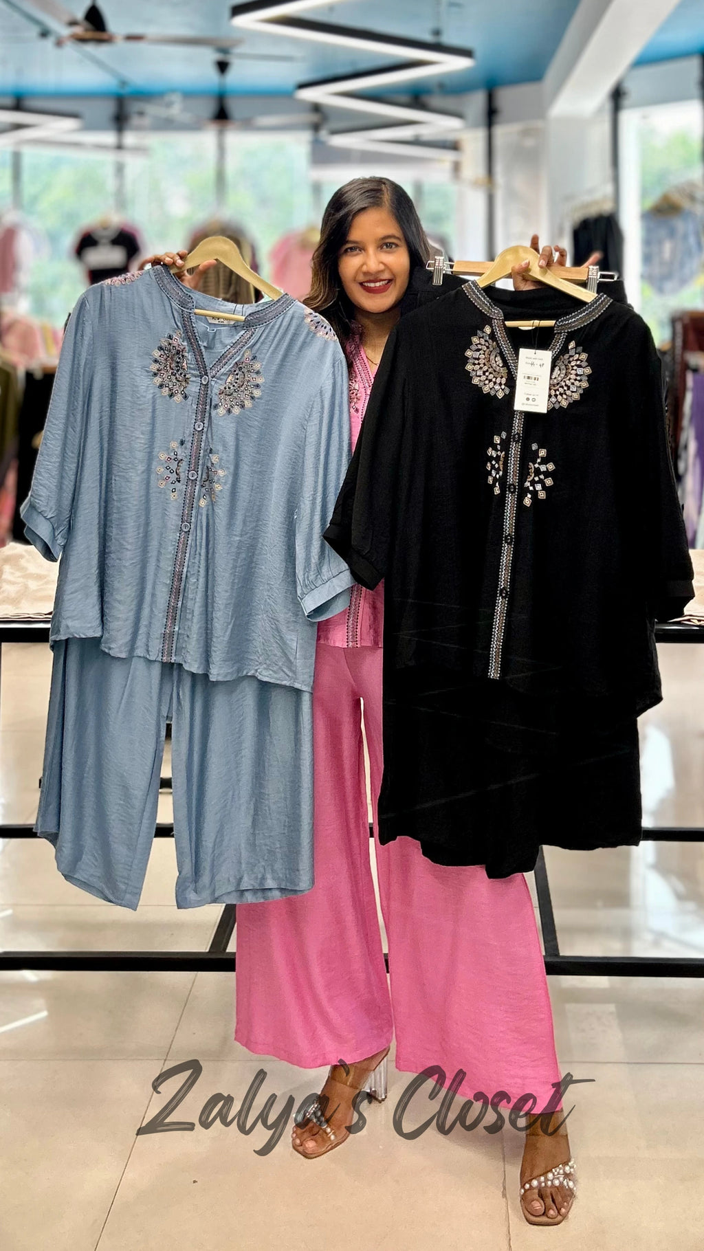 Front Embroidered Top and Pant Co-ord Set