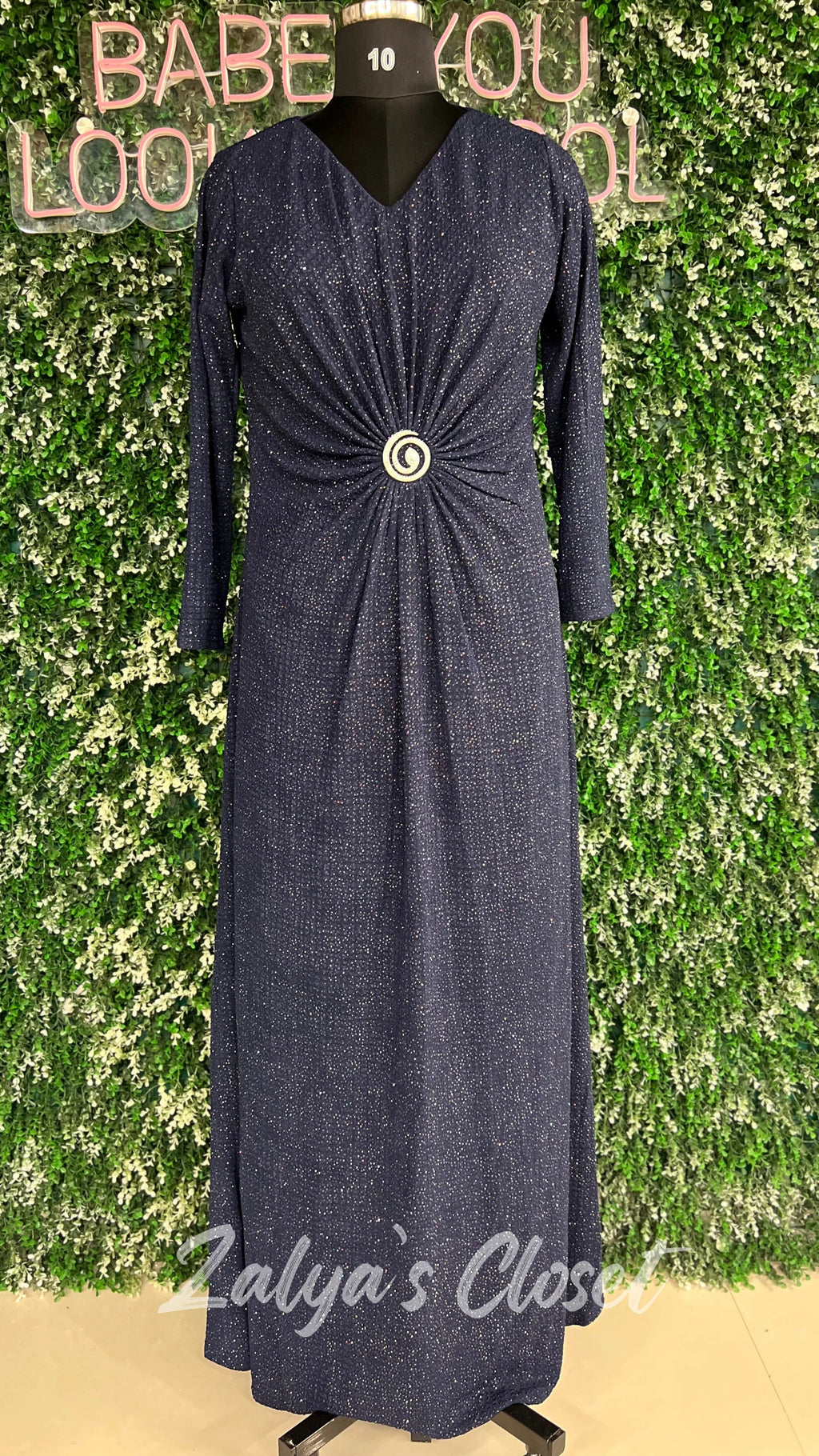 Full Length Gown with Designer stone work in Centre