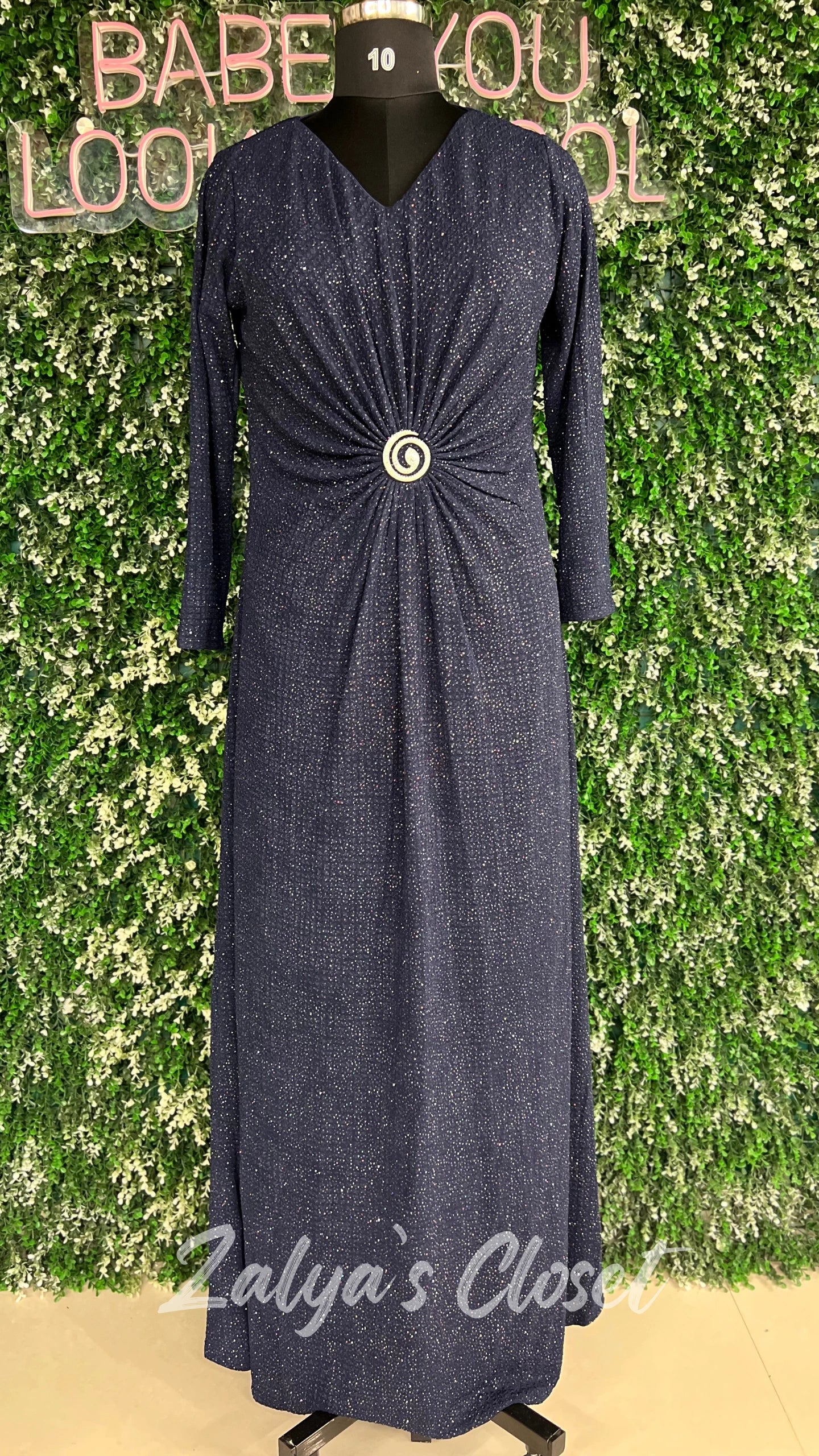 Full Length Gown with Designer stone work in Centre