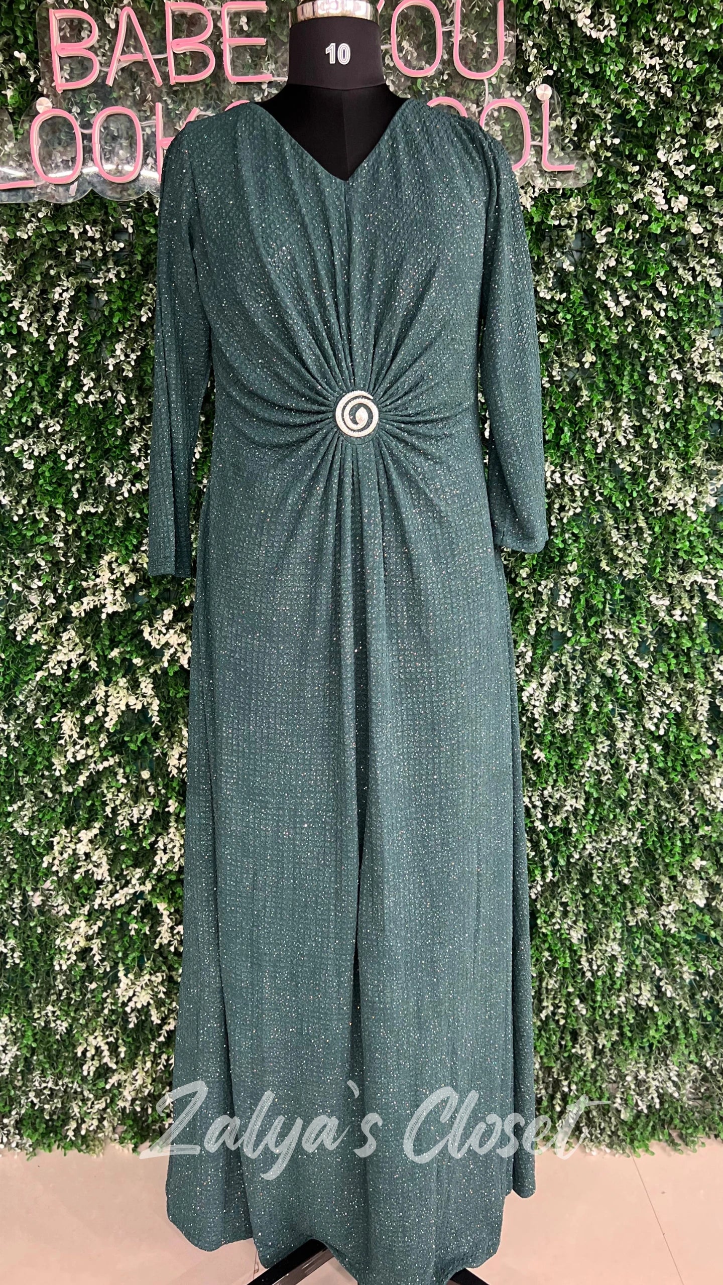 Full Length Gown with Designer stone work in Centre