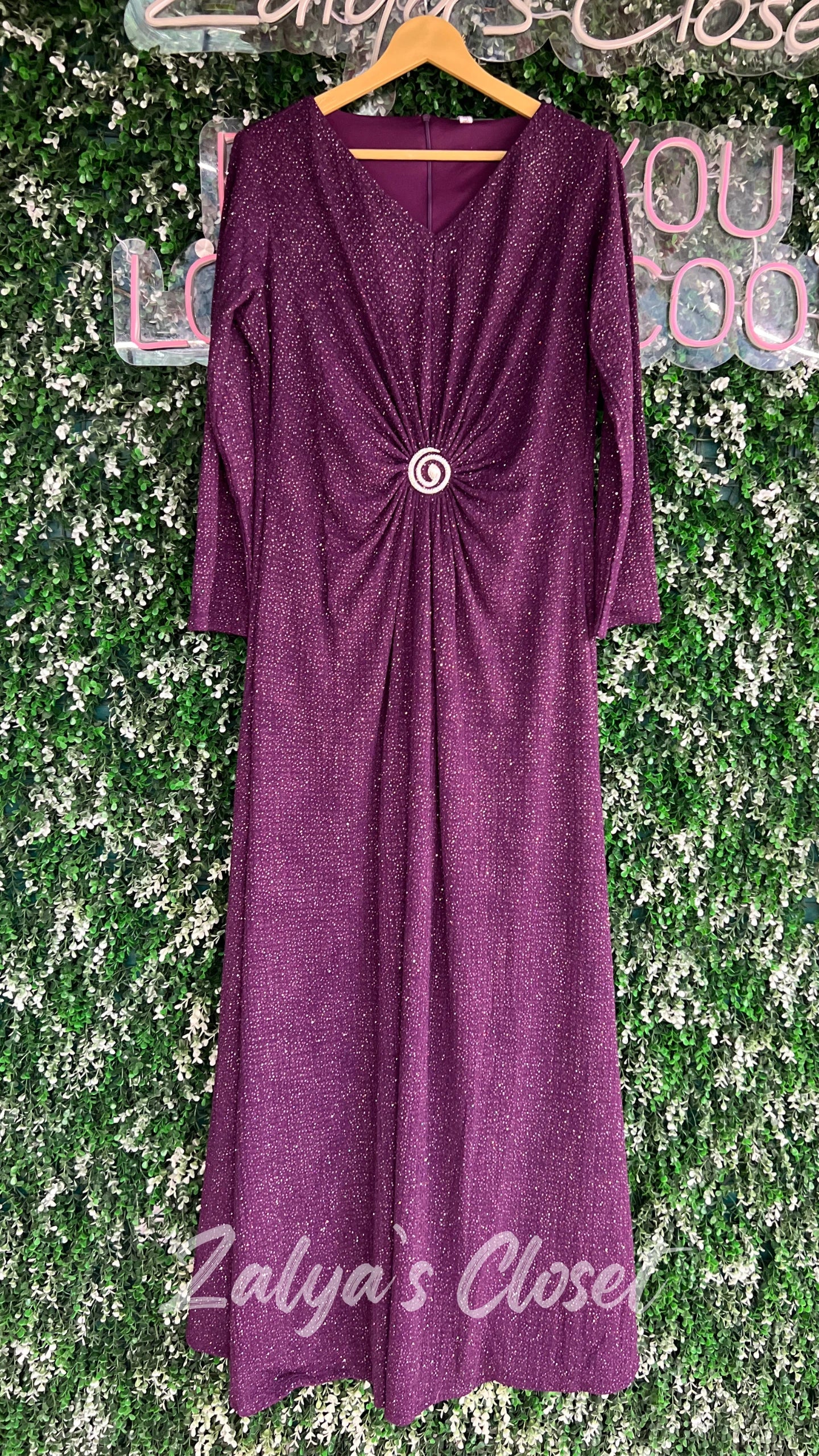 Full Length Gown with Designer stone work in Centre