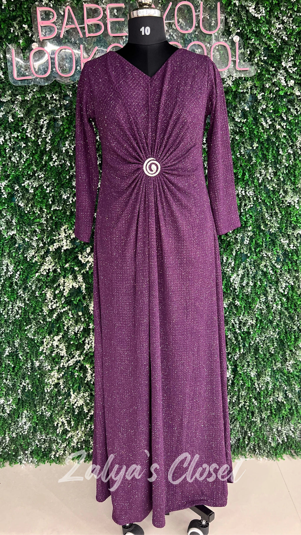 Full Length Gown with Designer stone work in Centre