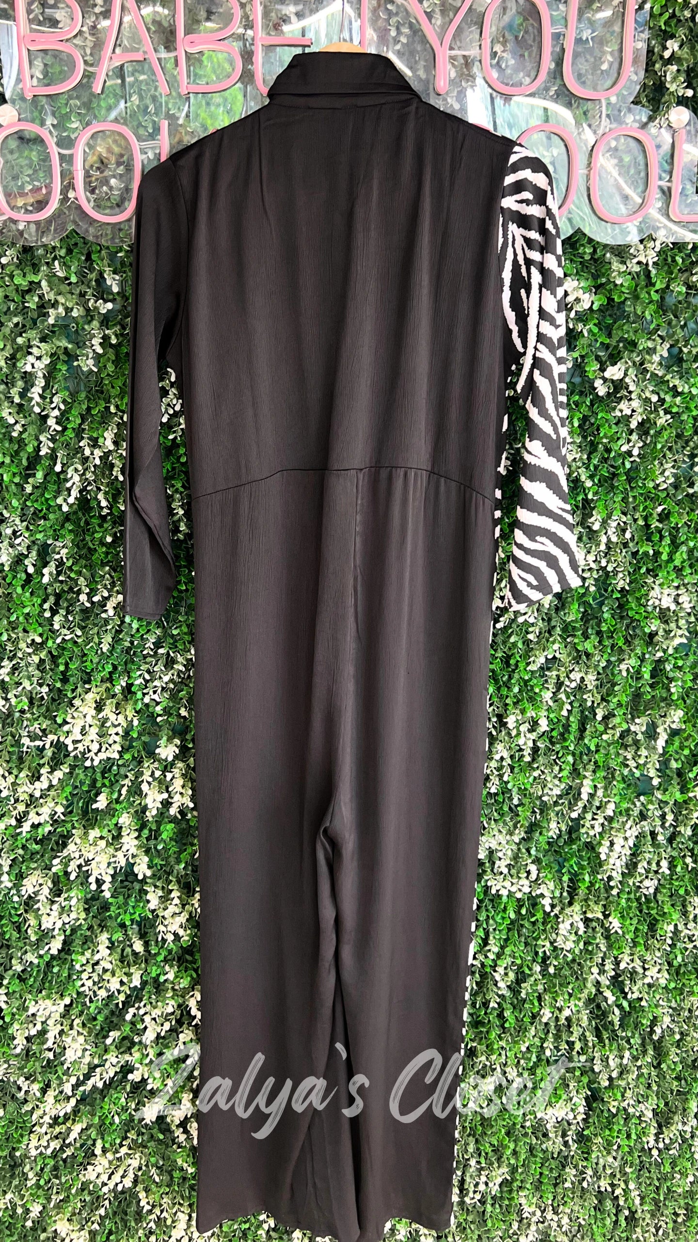 Half Printed And Half Plain Jumpsuit