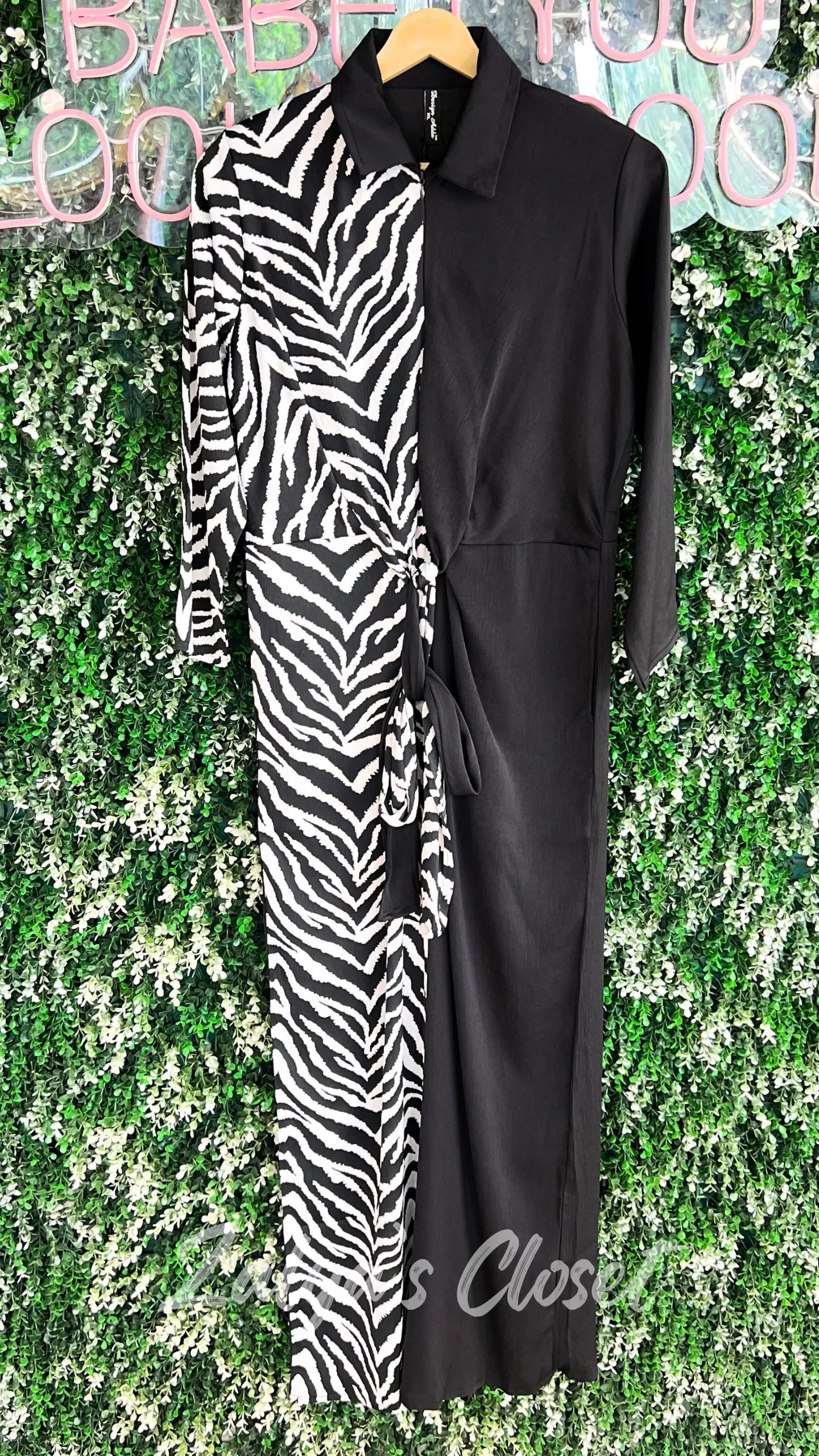 Half Printed And Half Plain Jumpsuit