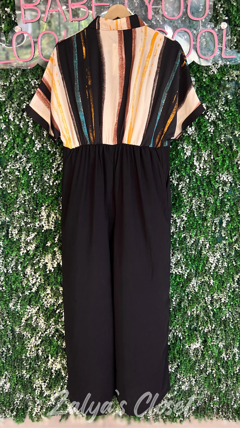 Half Printed Jumpsuit