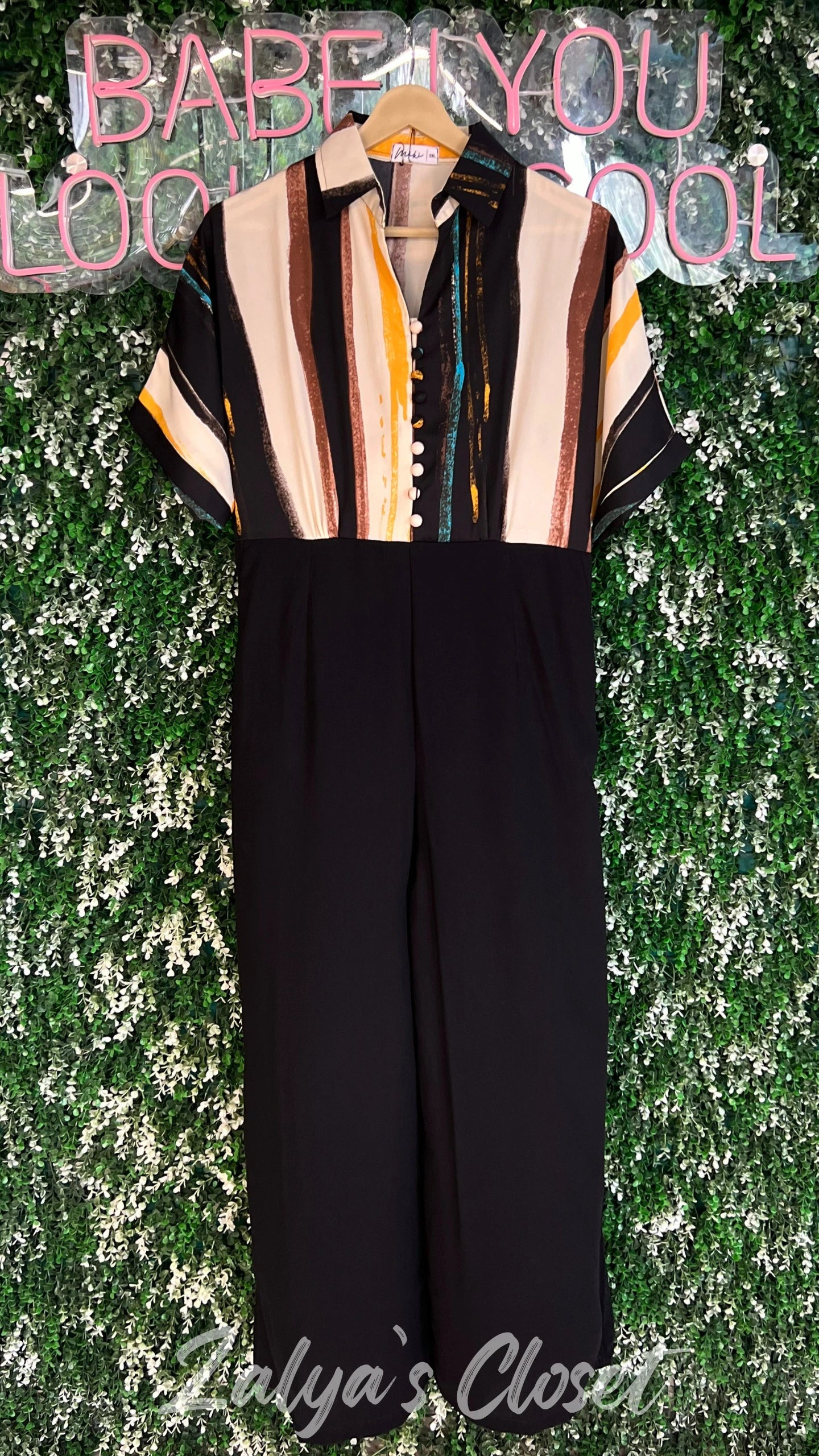 Half Printed Jumpsuit