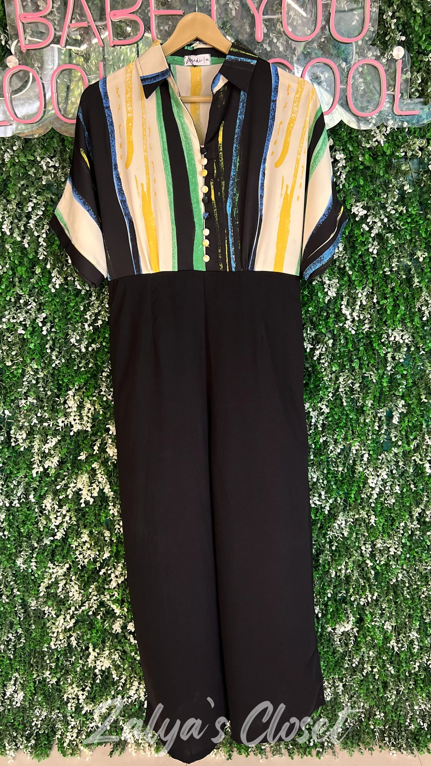 Half Printed Jumpsuit