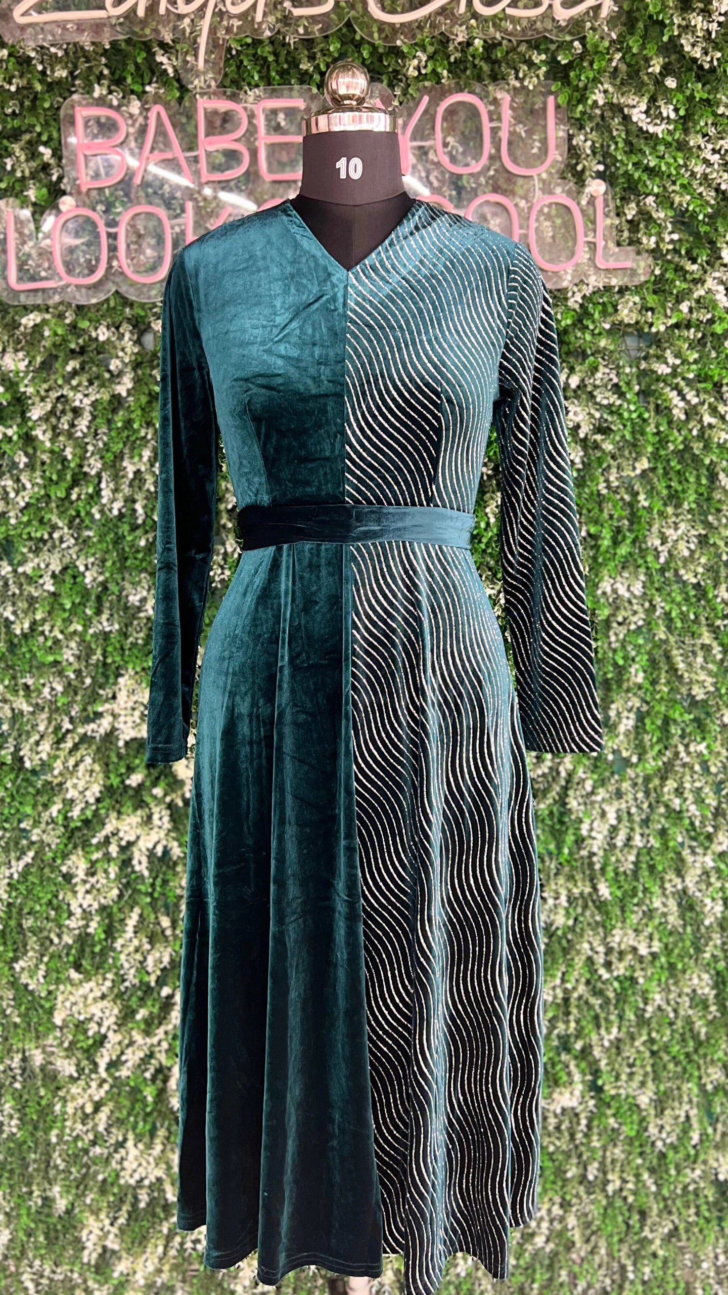 Half Shimmer Imported Party Wear Dress