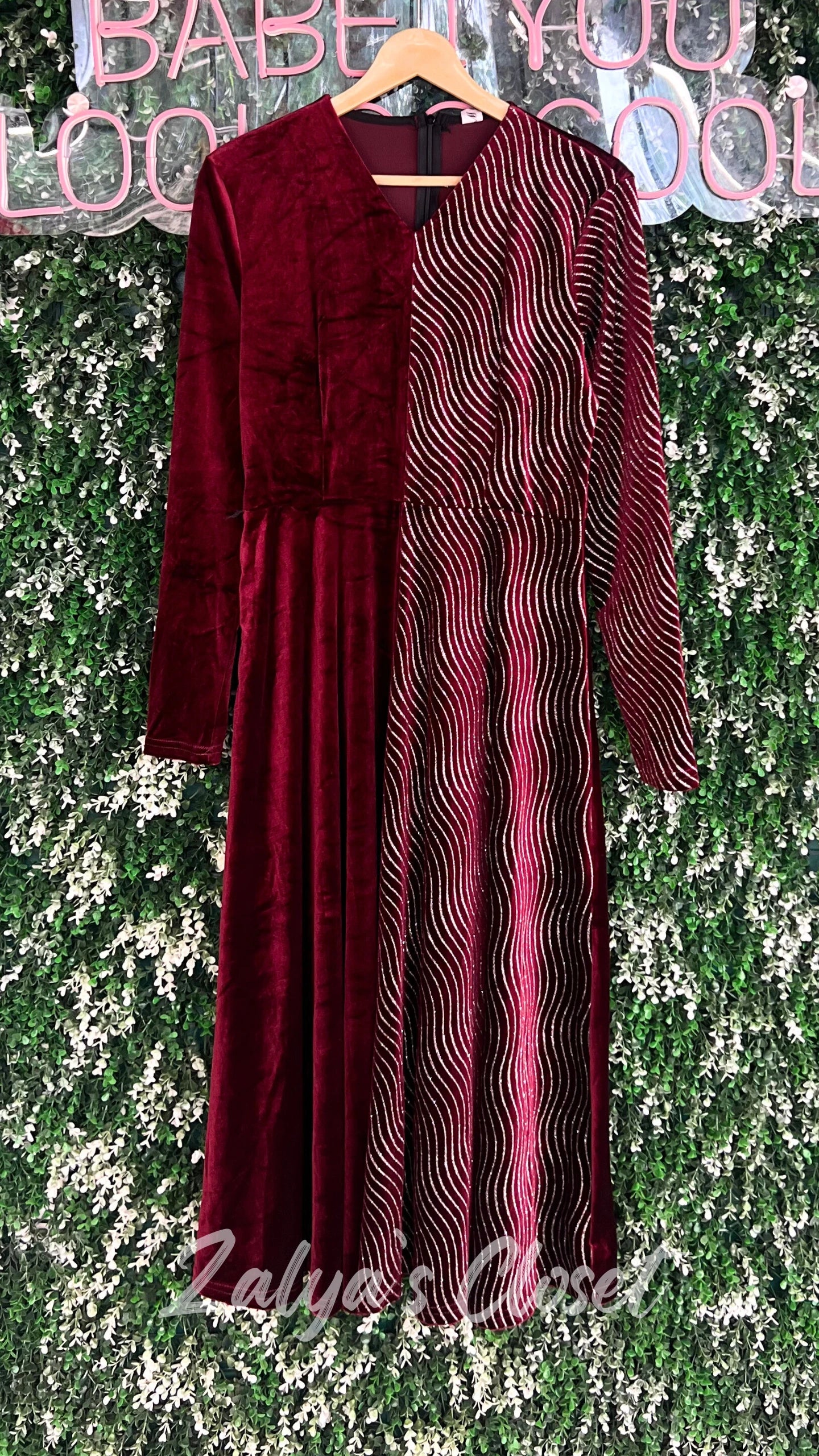 Half Shimmer Imported Party Wear Dress