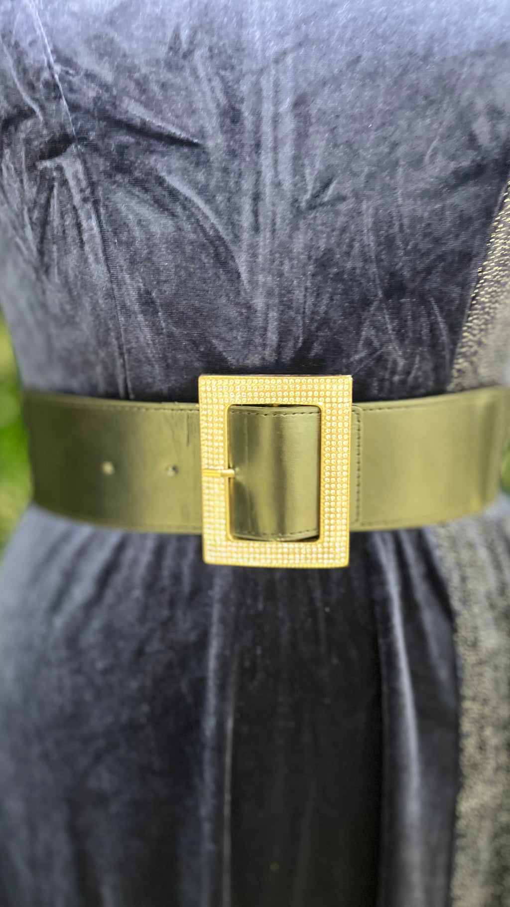 Half Shimmer Velvet Imported Party Wear Dress With Belt