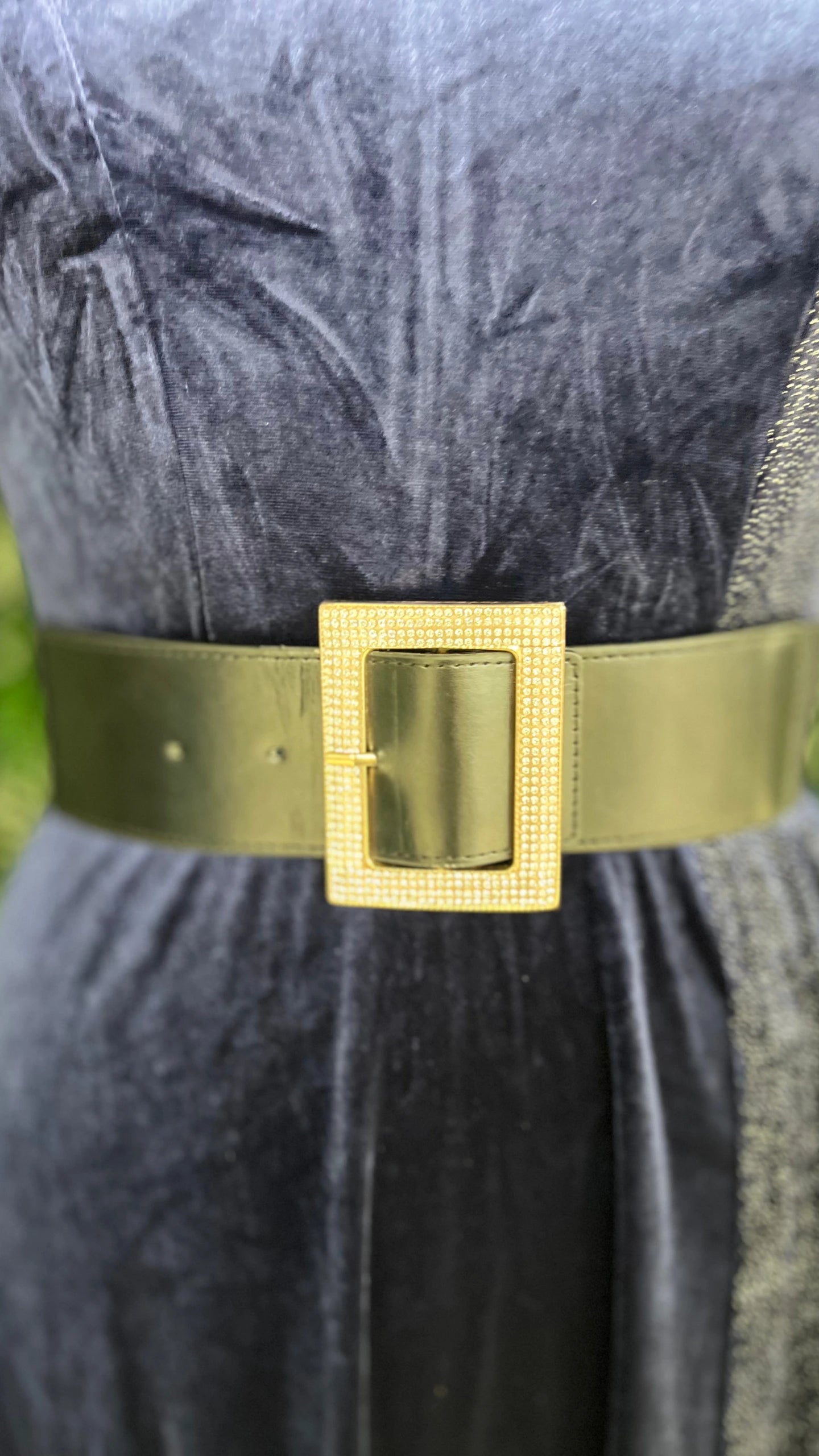 Half Shimmer Velvet Imported Party Wear Dress With Belt