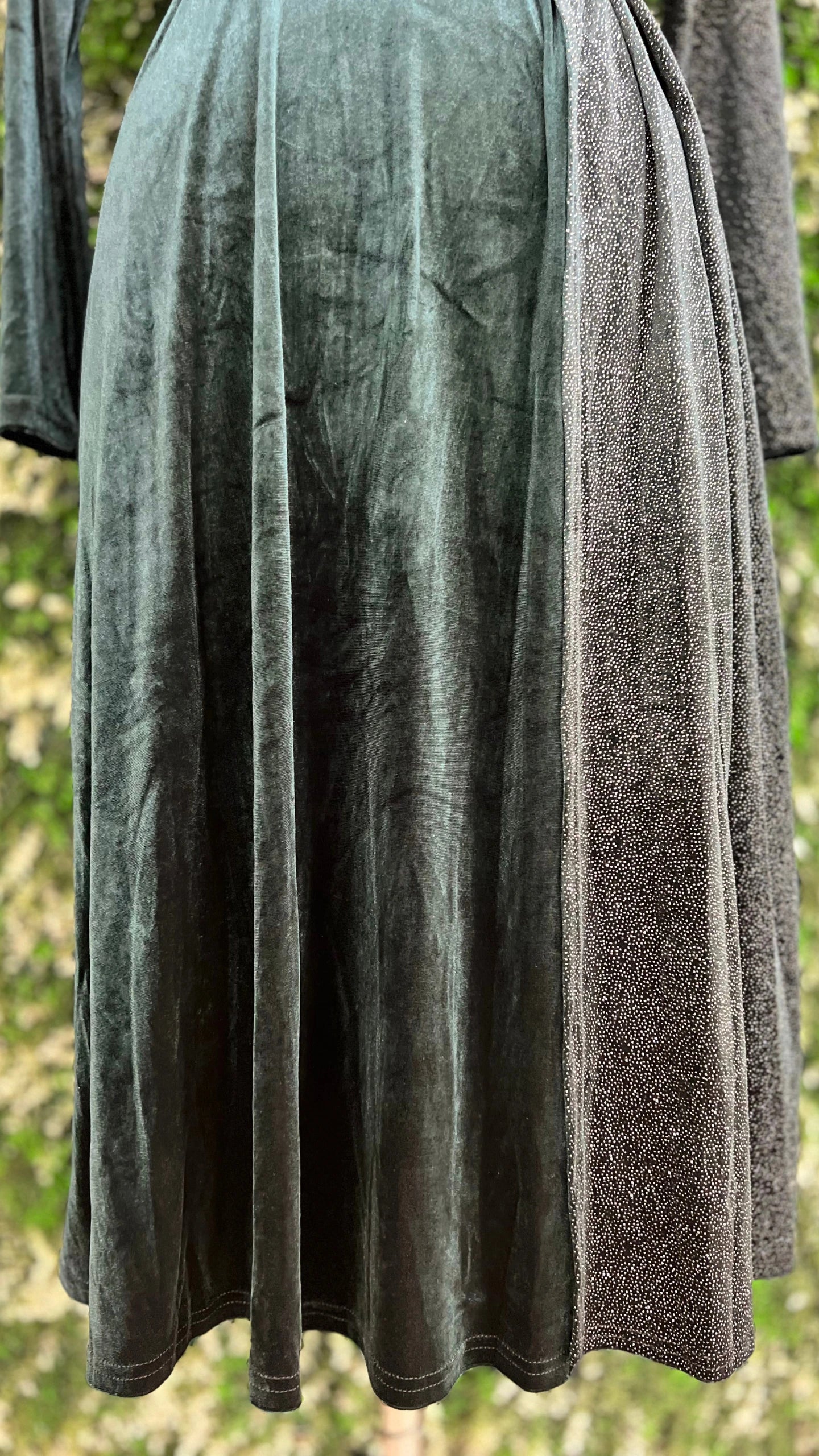 Half Shimmer Velvet Imported Party Wear Dress With Belt