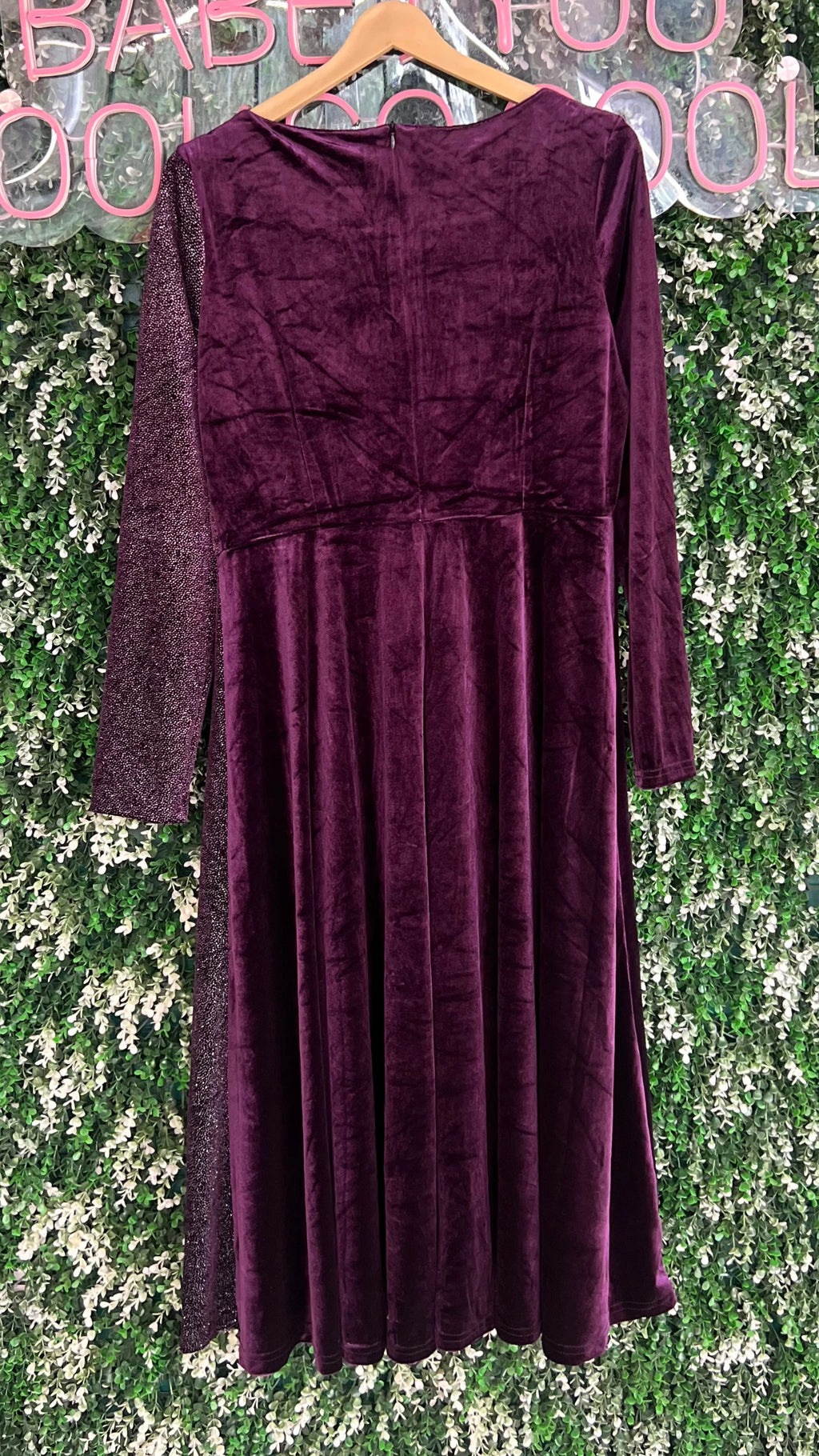 Half Shimmer Velvet Imported Party Wear Dress With Belt